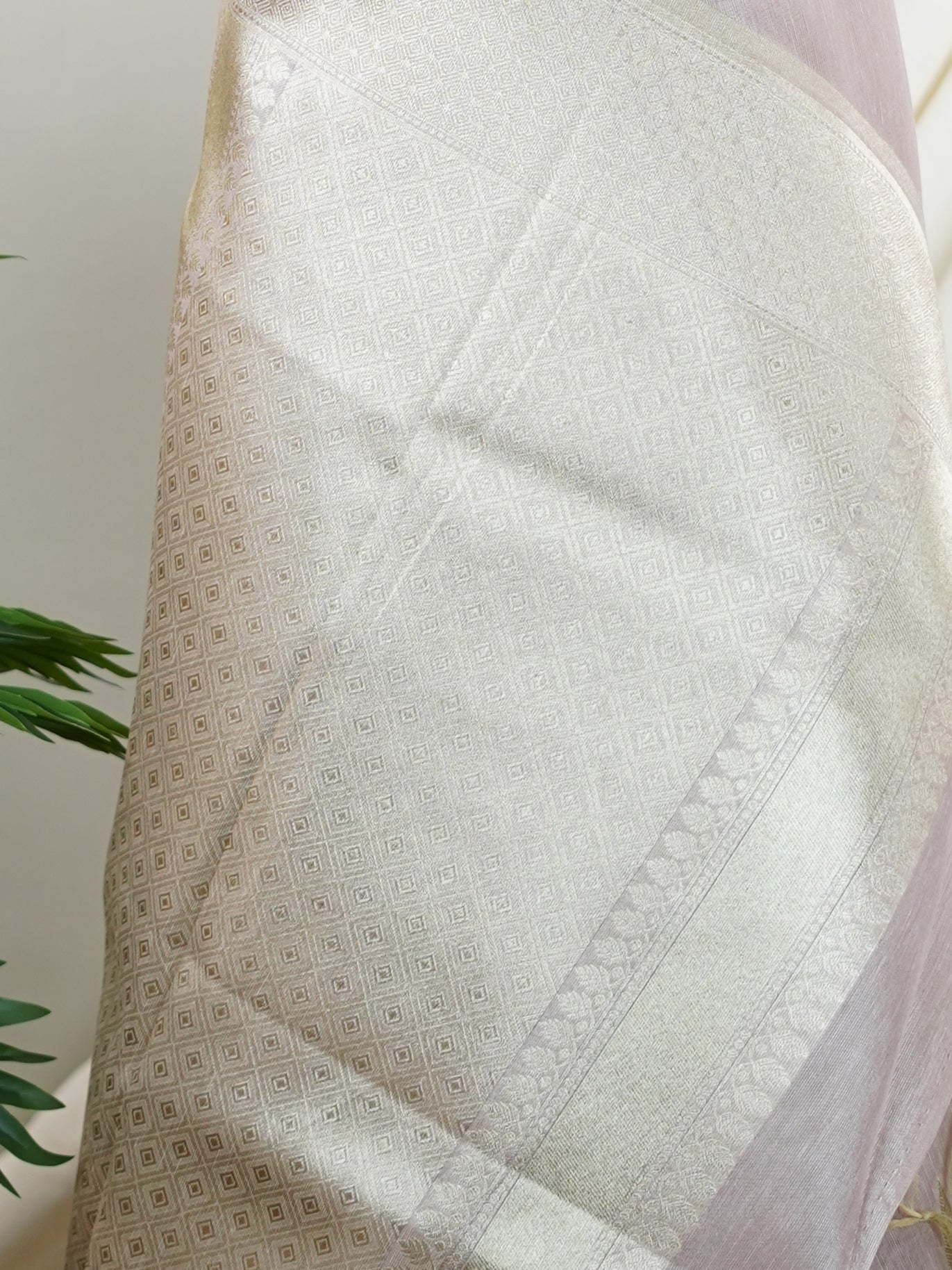 tissue Peach Semi Tissue - Manoranjitham Weaves - Handloom Store