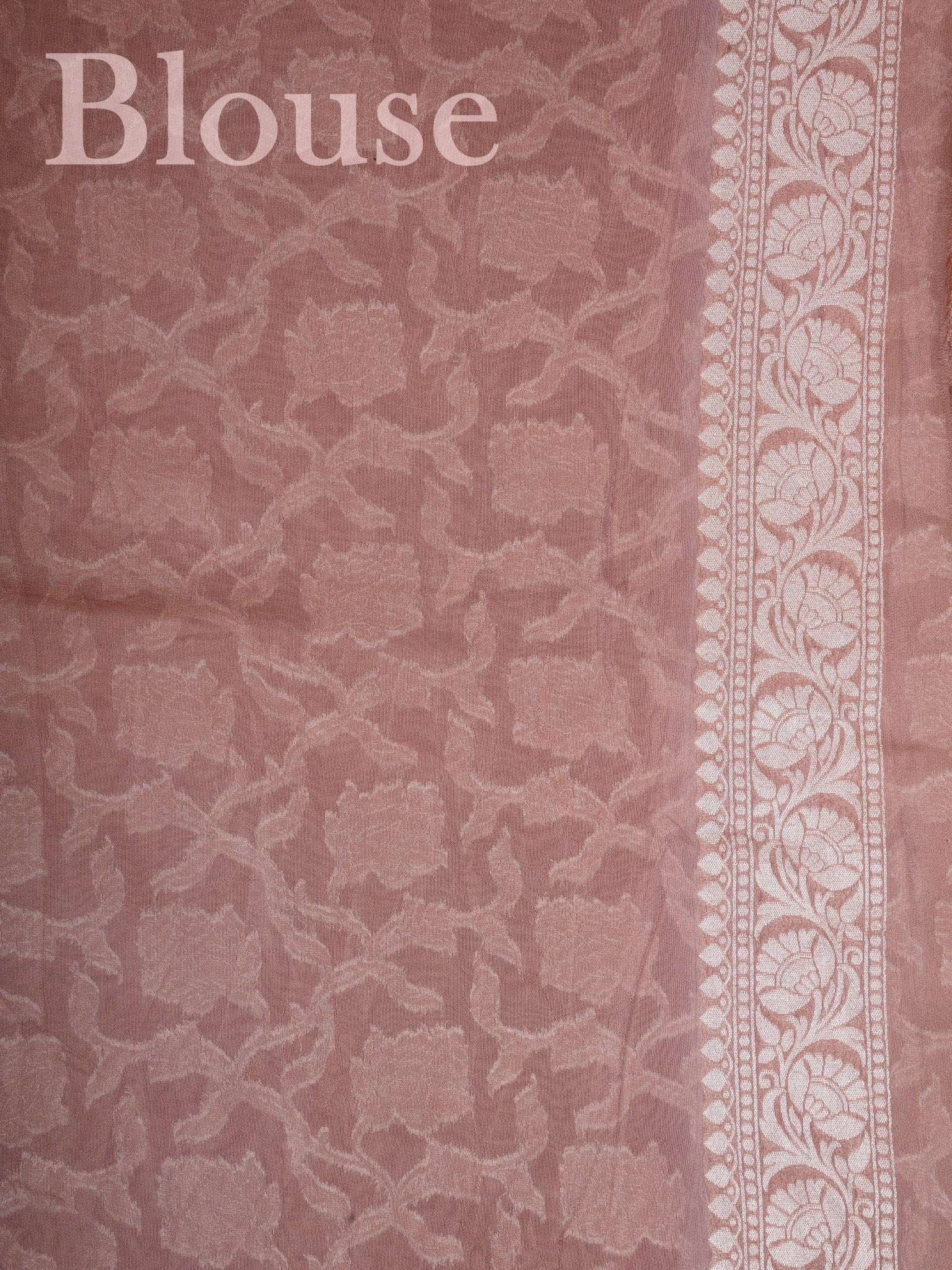 Katan Salmon Georgette - Manoranjitham Weaves - Handloom Store