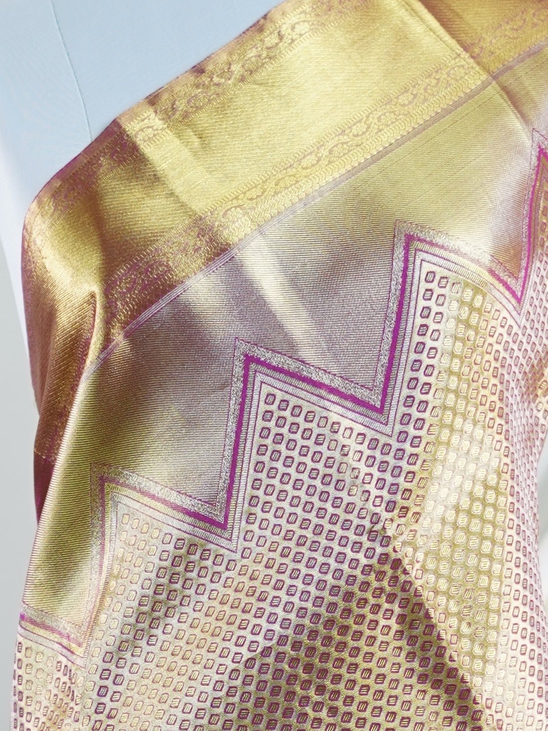 Kanchipuram Silk Ivory 100% Pure Silk - Manoranjitham Weaves - Handloom Store