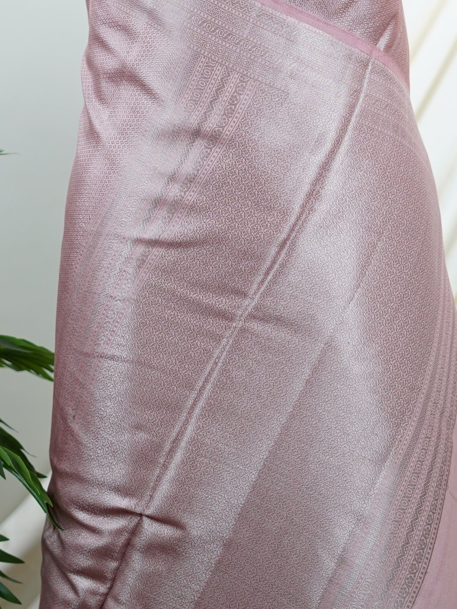 Chiniya Silk Peach 100% Pure Katan Soft Silk - Manoranjitham Weaves - Handloom Store