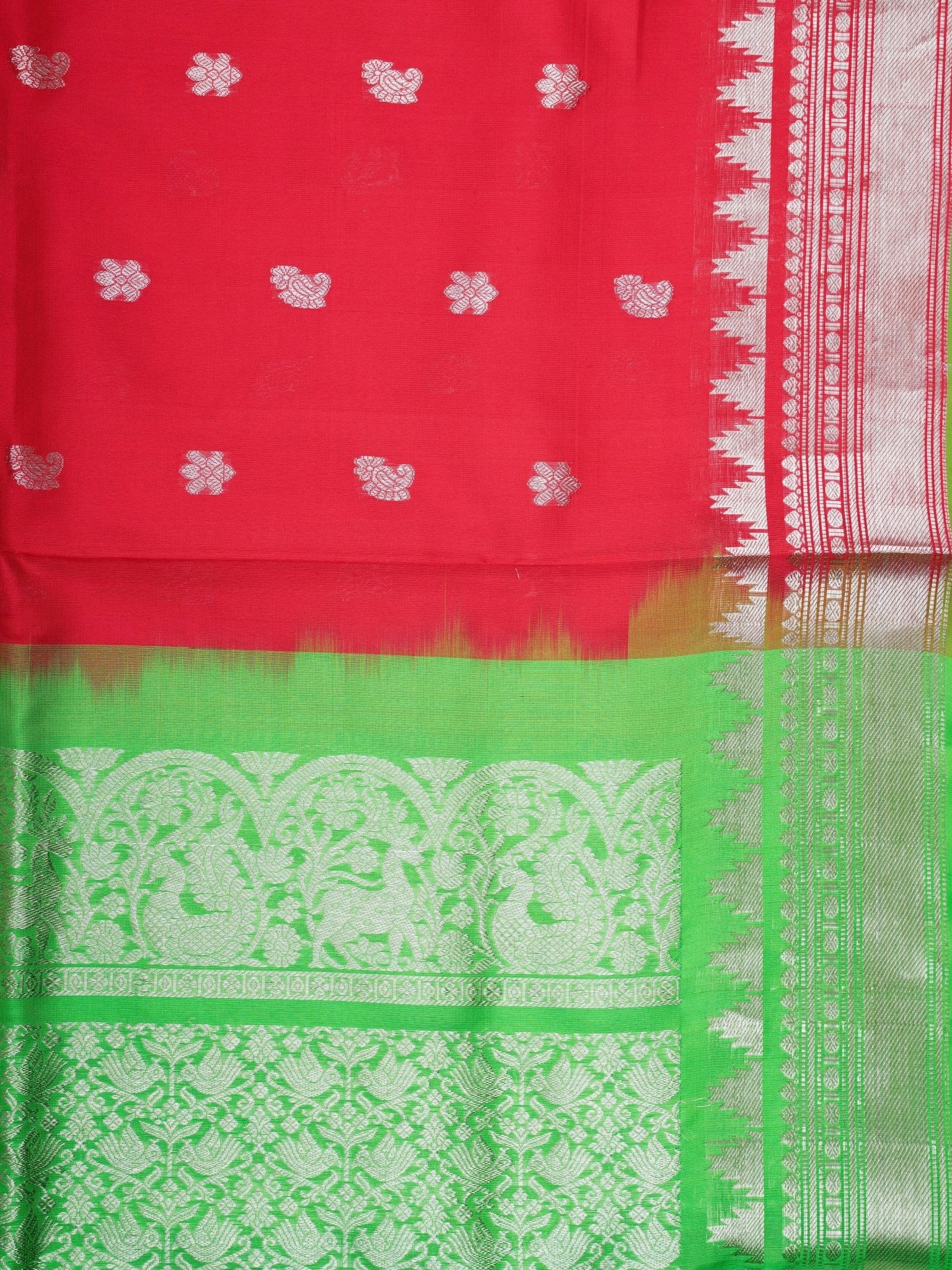 Venkatagiri Silk Red 100% Pure Silk - Manoranjitham Weaves - Handloom Store