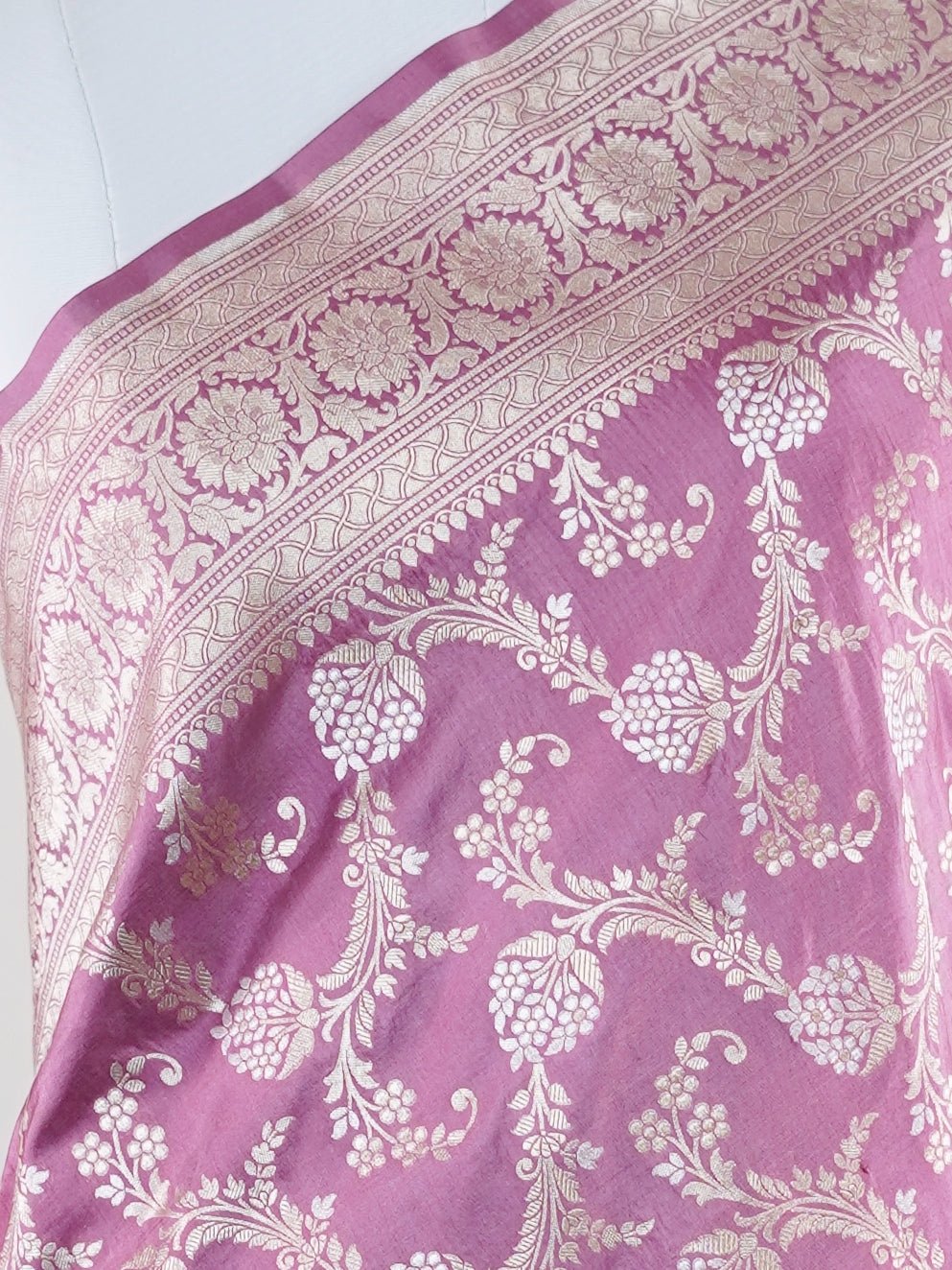 Katan Dark Red 100% Pure Katan Silk - Manoranjitham Weaves - Handloom Store