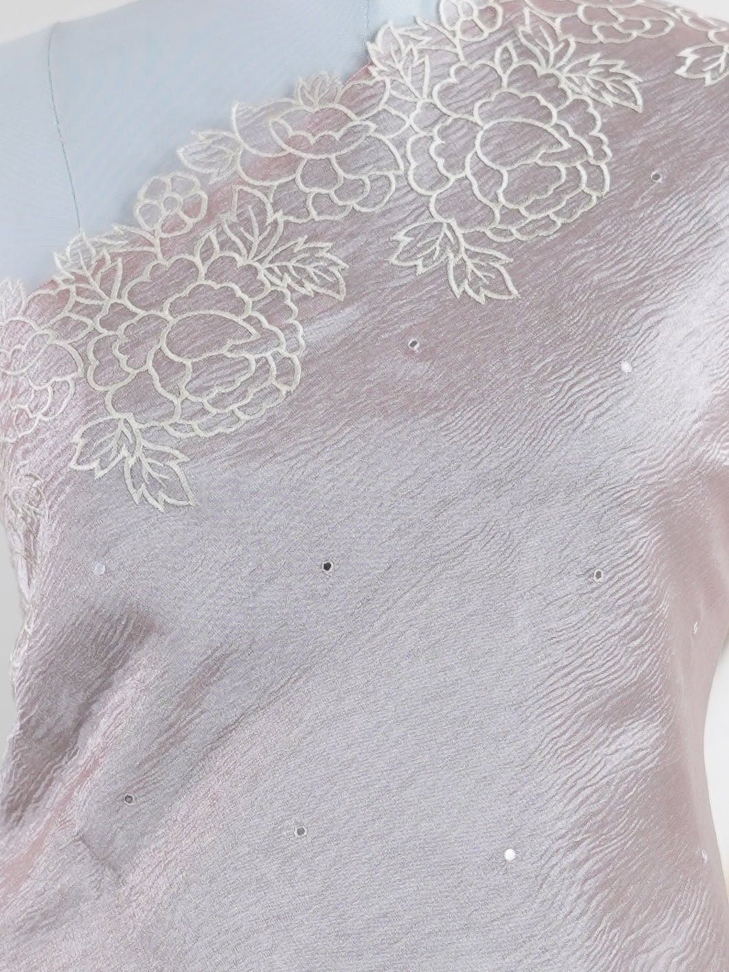 Net Peach Semi Crush Tissue - Manoranjitham Weaves - Handloom Store