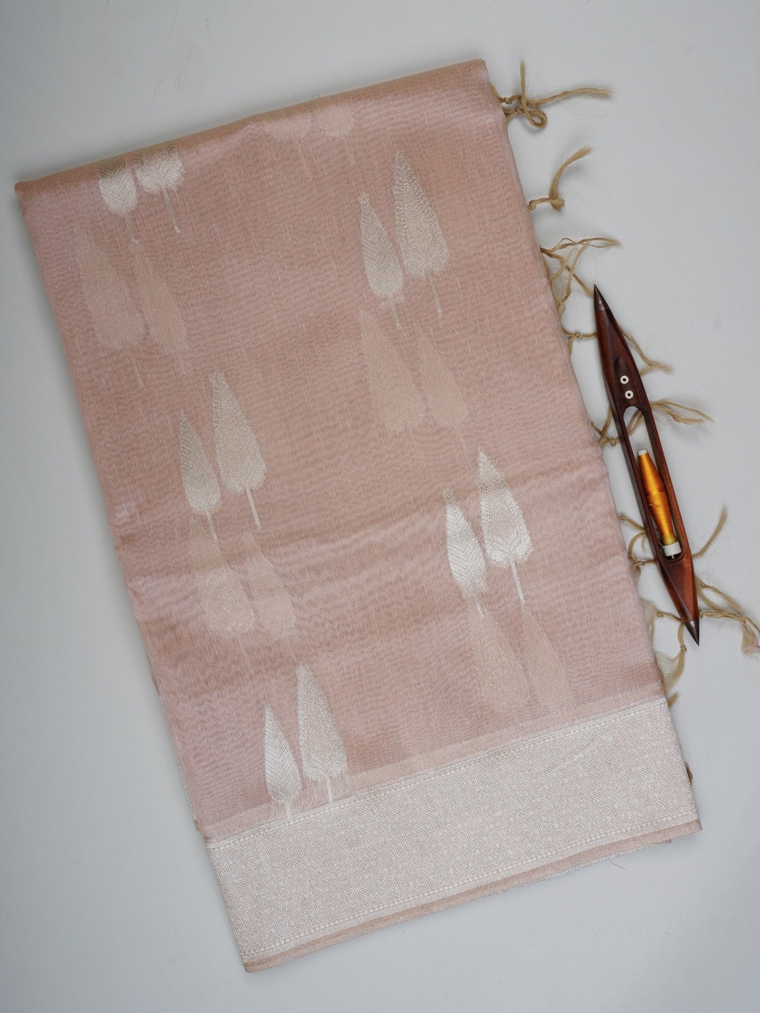 tissue Peach Semi Tissue - Manoranjitham Weaves - Handloom Store