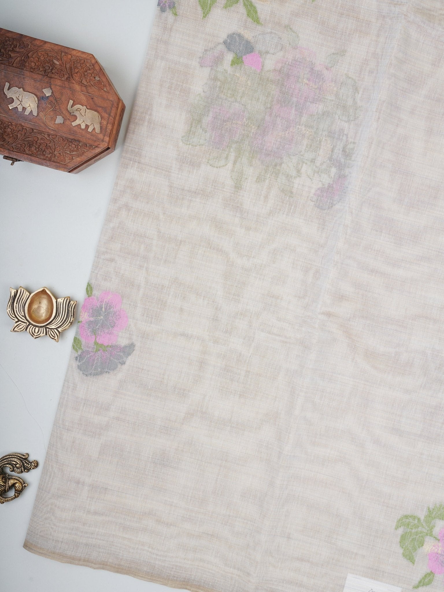 Cotton Grey 100% Pure Cotton - Manoranjitham Weaves - Handloom Store