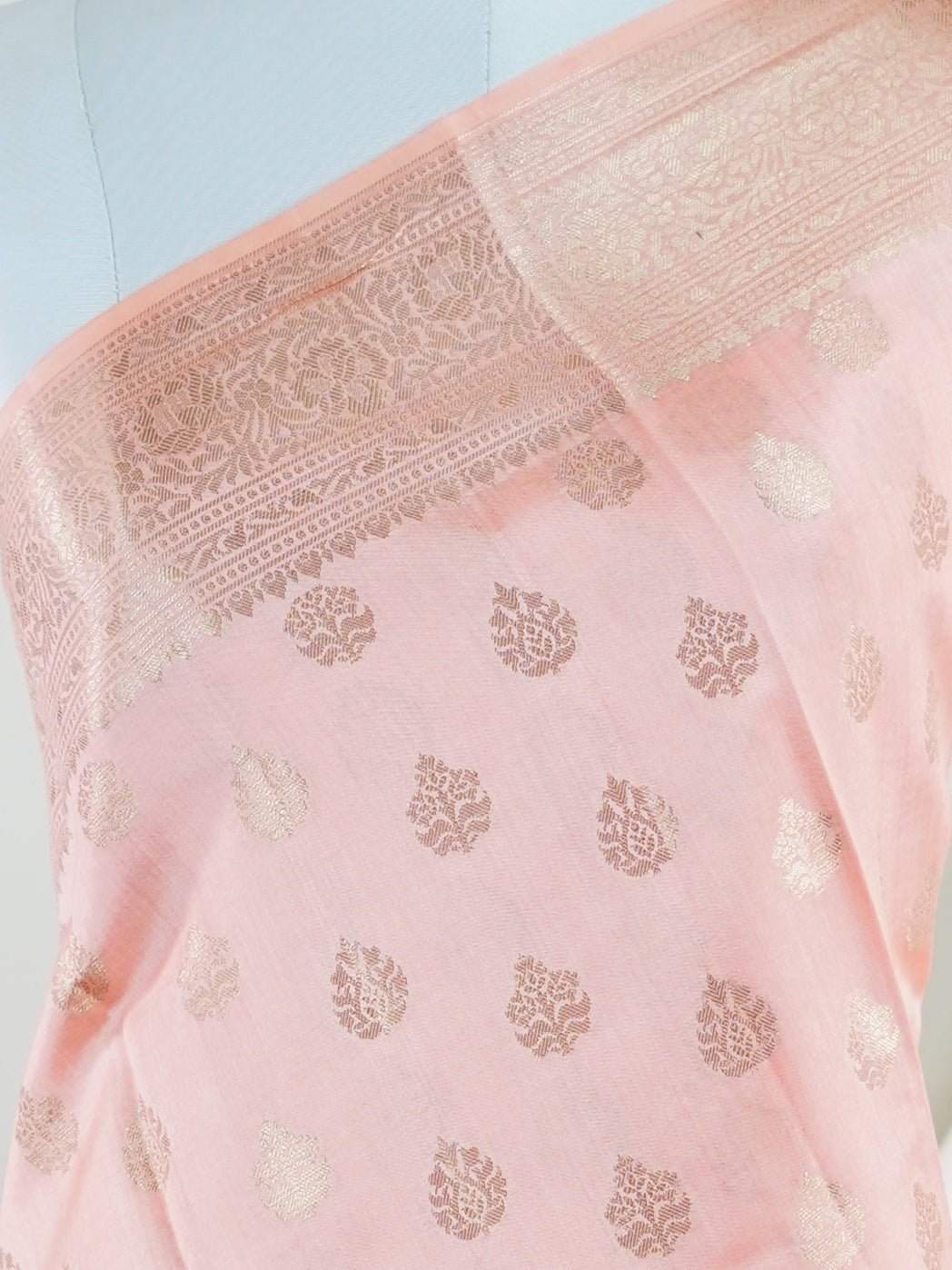 Chiniya Silk Oange 100% Pure Chiniya Silk - Manoranjitham Weaves - Handloom Store