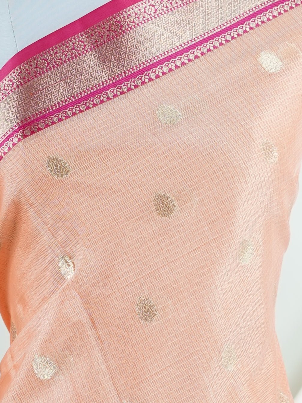 Fancy Orange Kota - Manoranjitham Weaves - Handloom Store