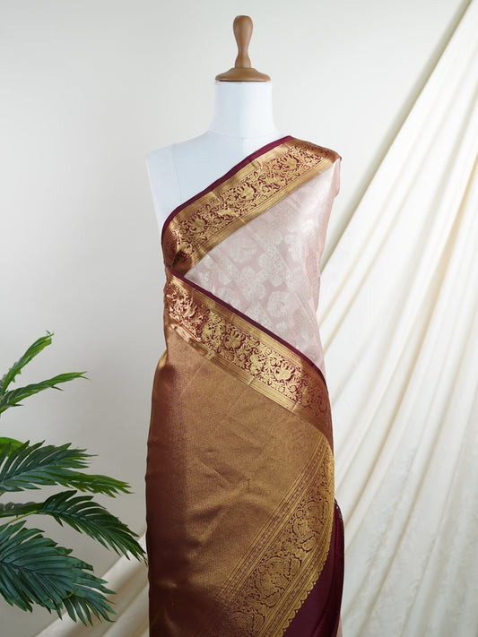 Kanchipuram Silk 100% Pure Silk - Manoranjitham Weaves - Handloom Store