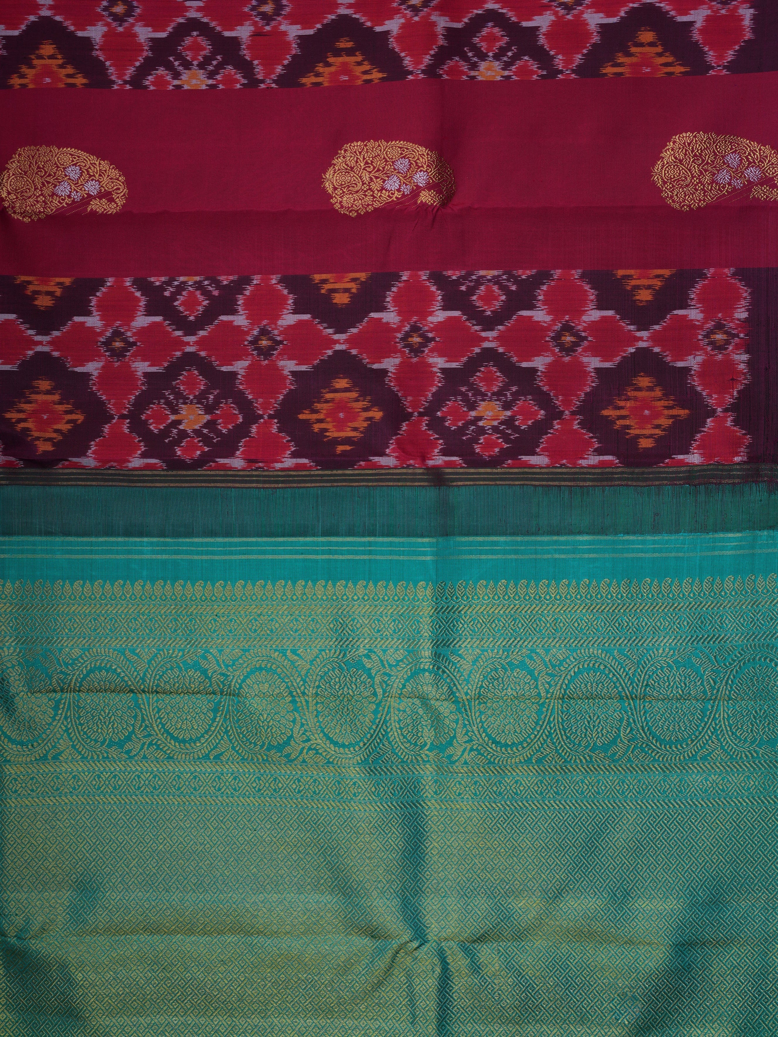 Kanchipuram Silk Pink 100% Pure Silk - Manoranjitham Weaves - Handloom Store