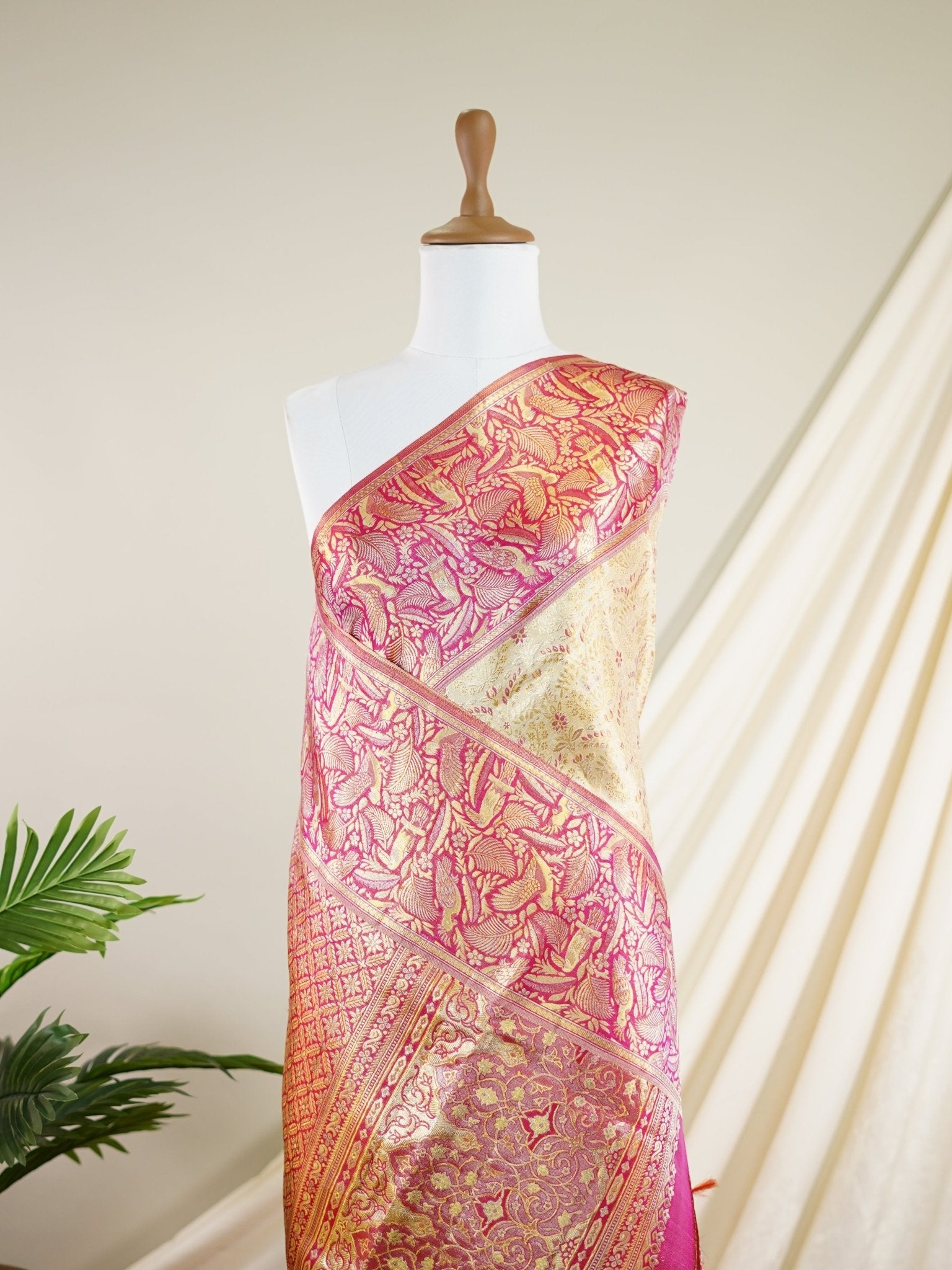 Kanchipuram Silk Light Biscuit 100% Pure Silk - Manoranjitham Weaves - Handloom Store