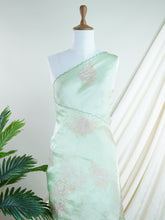 Katan Pista Green 100% Pure Tissue - Manoranjitham Weaves - Handloom Store