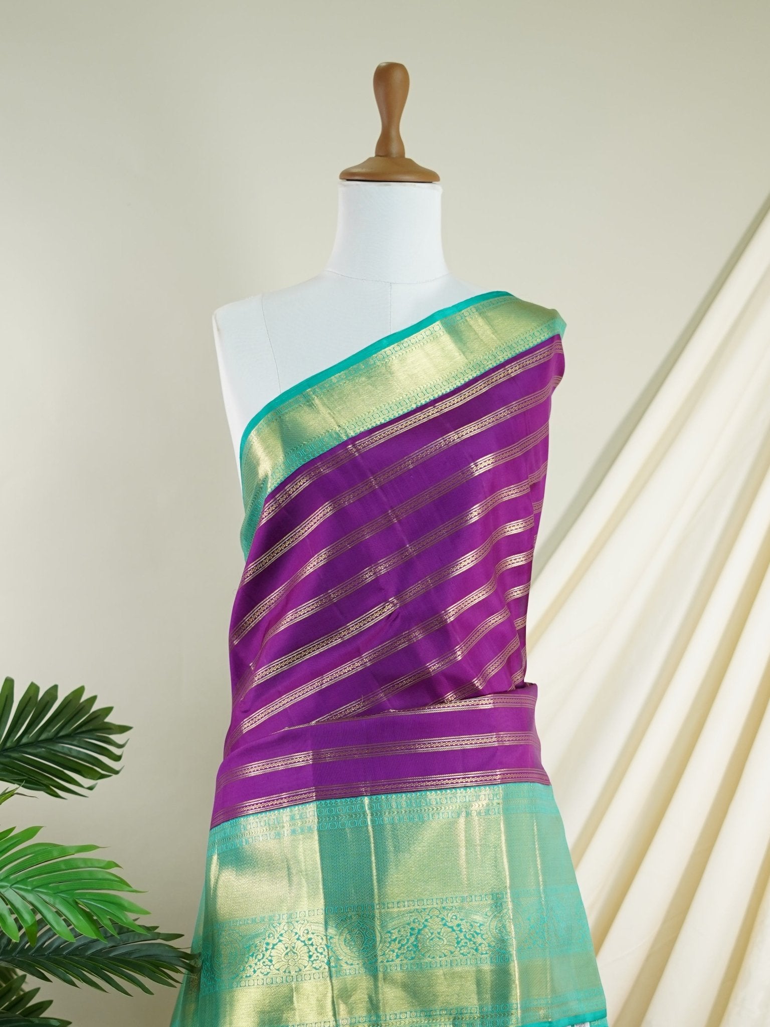 Kanchipuram Silk Dark Pink 100% Pure Silk - Manoranjitham Weaves - Handloom Store