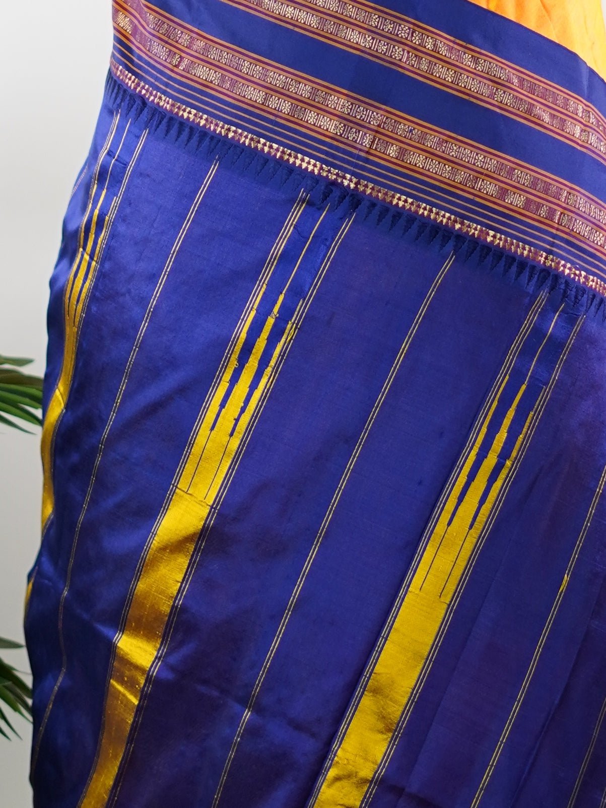 Narayanpet Orange 100% Pure Silk - Manoranjitham Weaves - Handloom Store