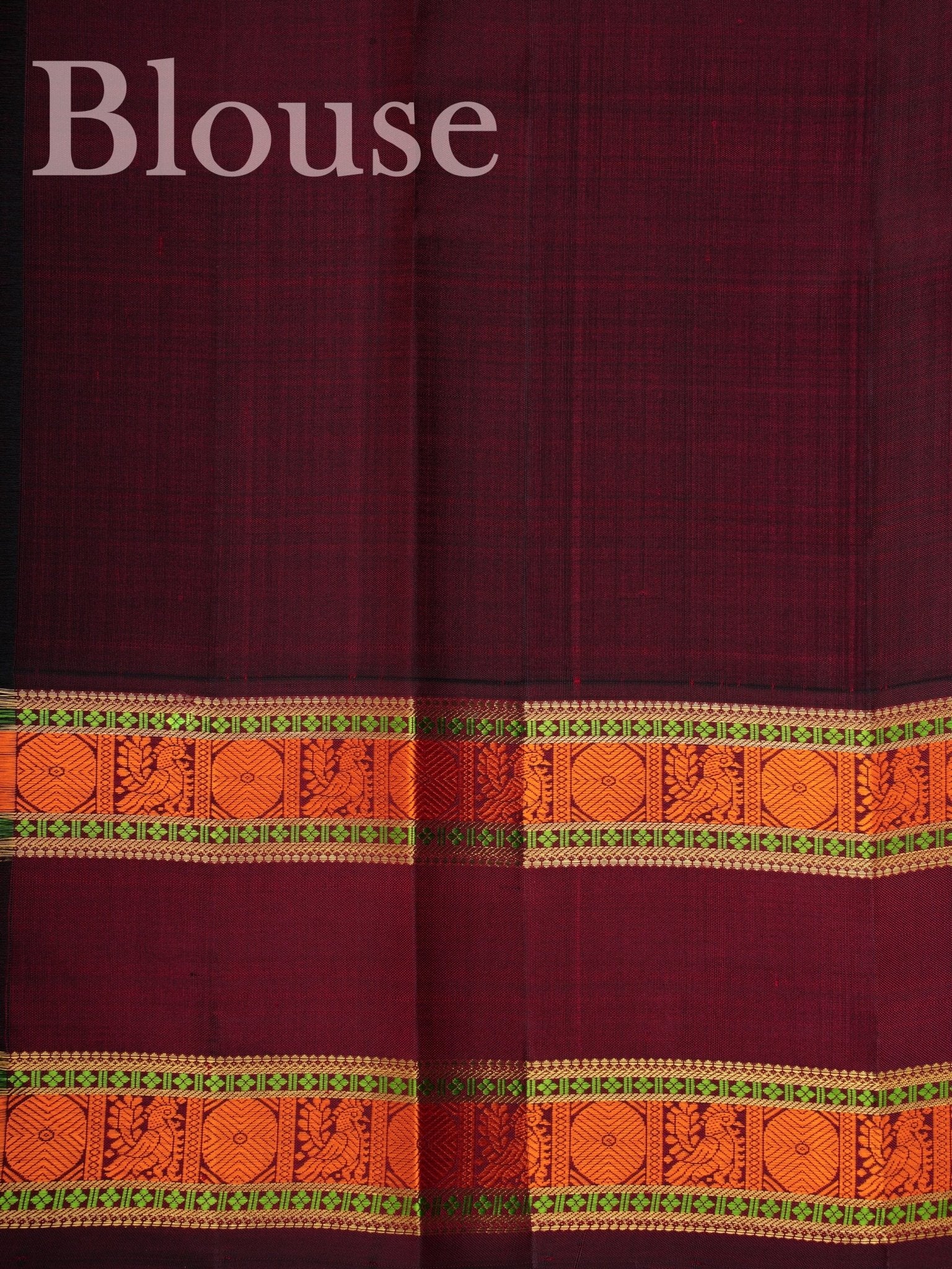 Kanchipuram Silk Orange 100% Pure Silk - Manoranjitham Weaves - Handloom Store