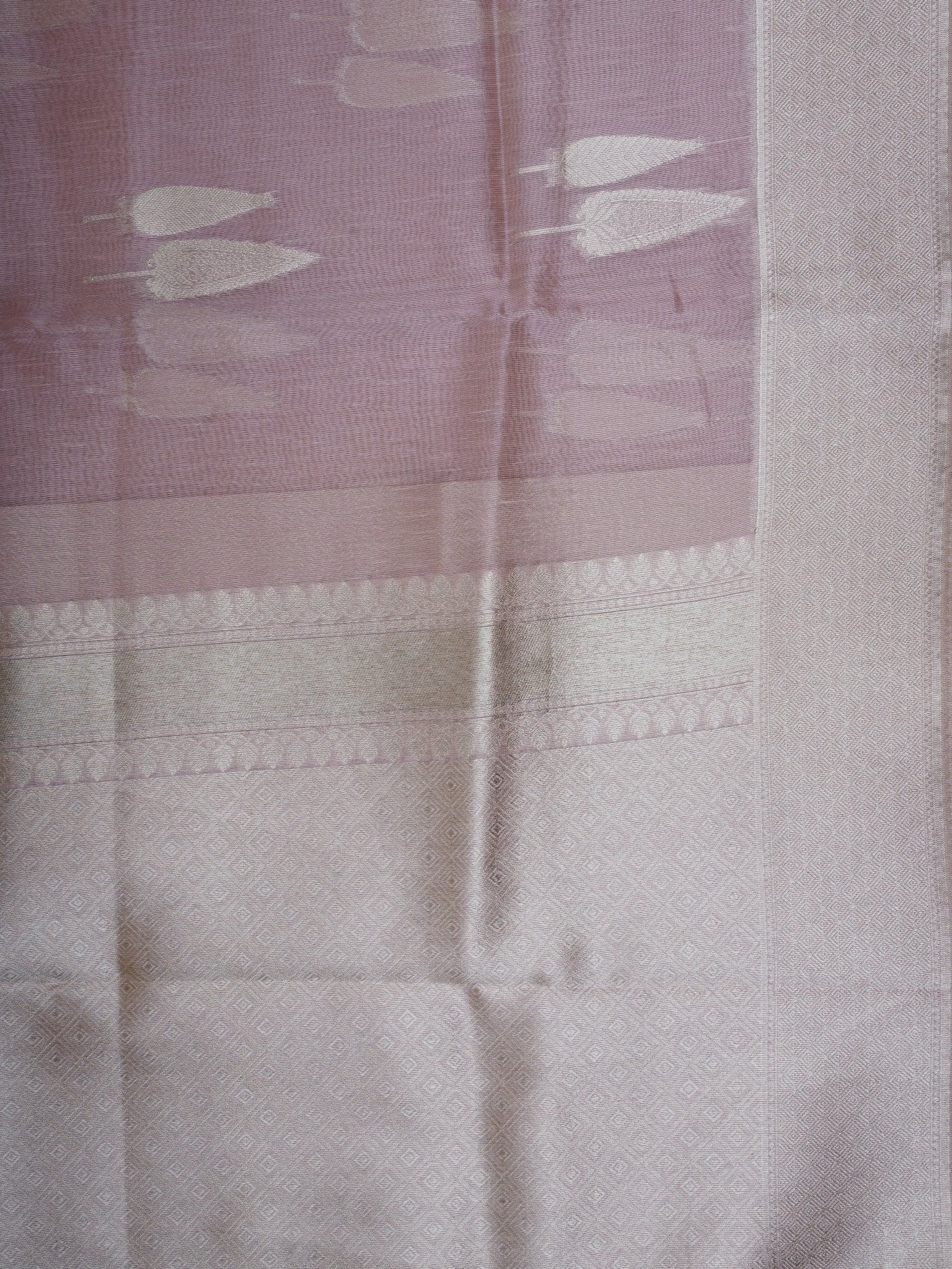 tissue Baby Pink Semi Tissue - Manoranjitham Weaves - Handloom Store