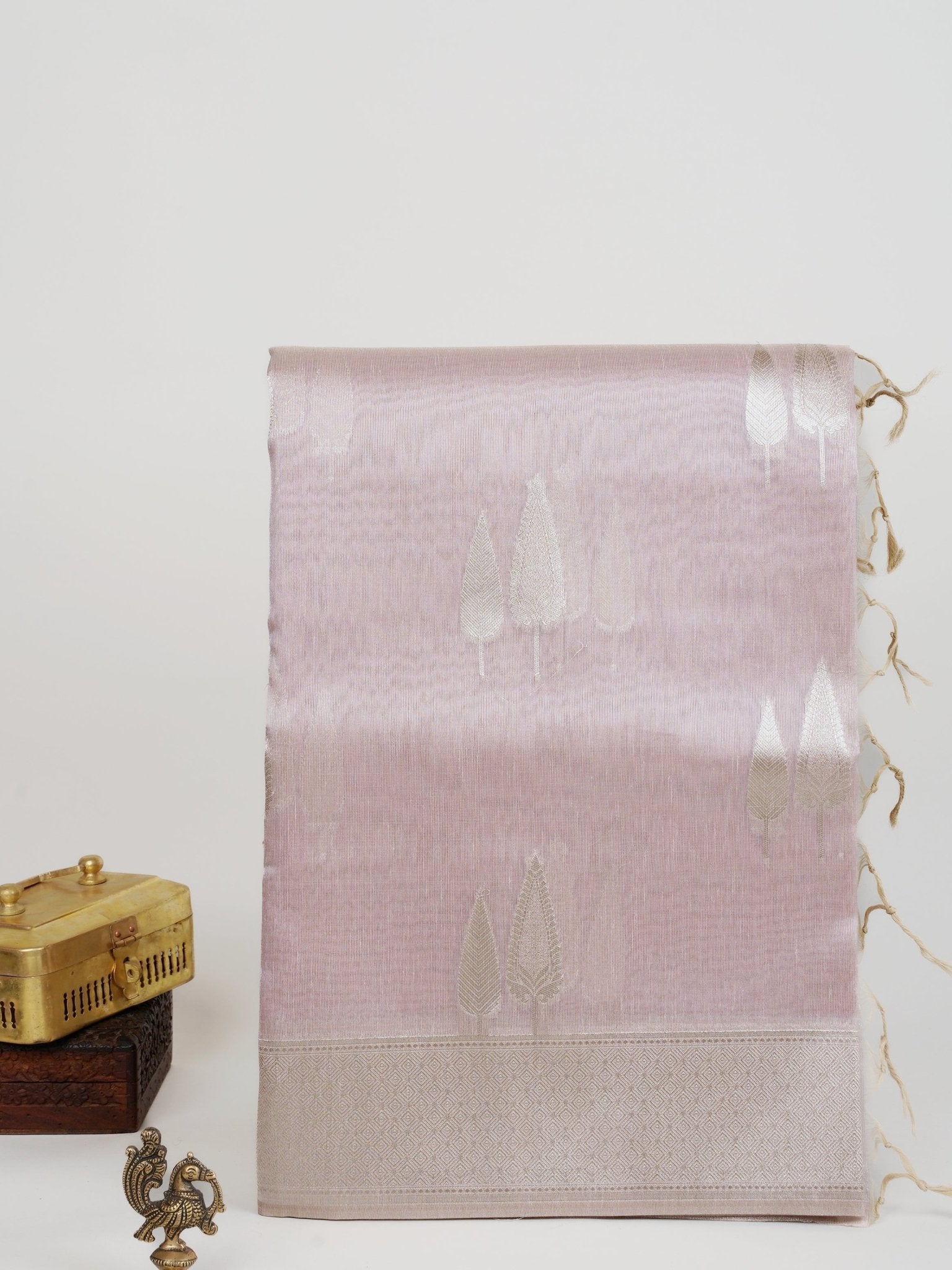 tissue Baby Pink Semi Tissue - Manoranjitham Weaves - Handloom Store