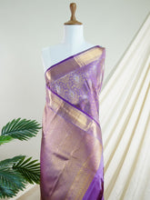 Kanchipuram Silk Violet 100% Pure Silk - Manoranjitham Weaves - Handloom Store