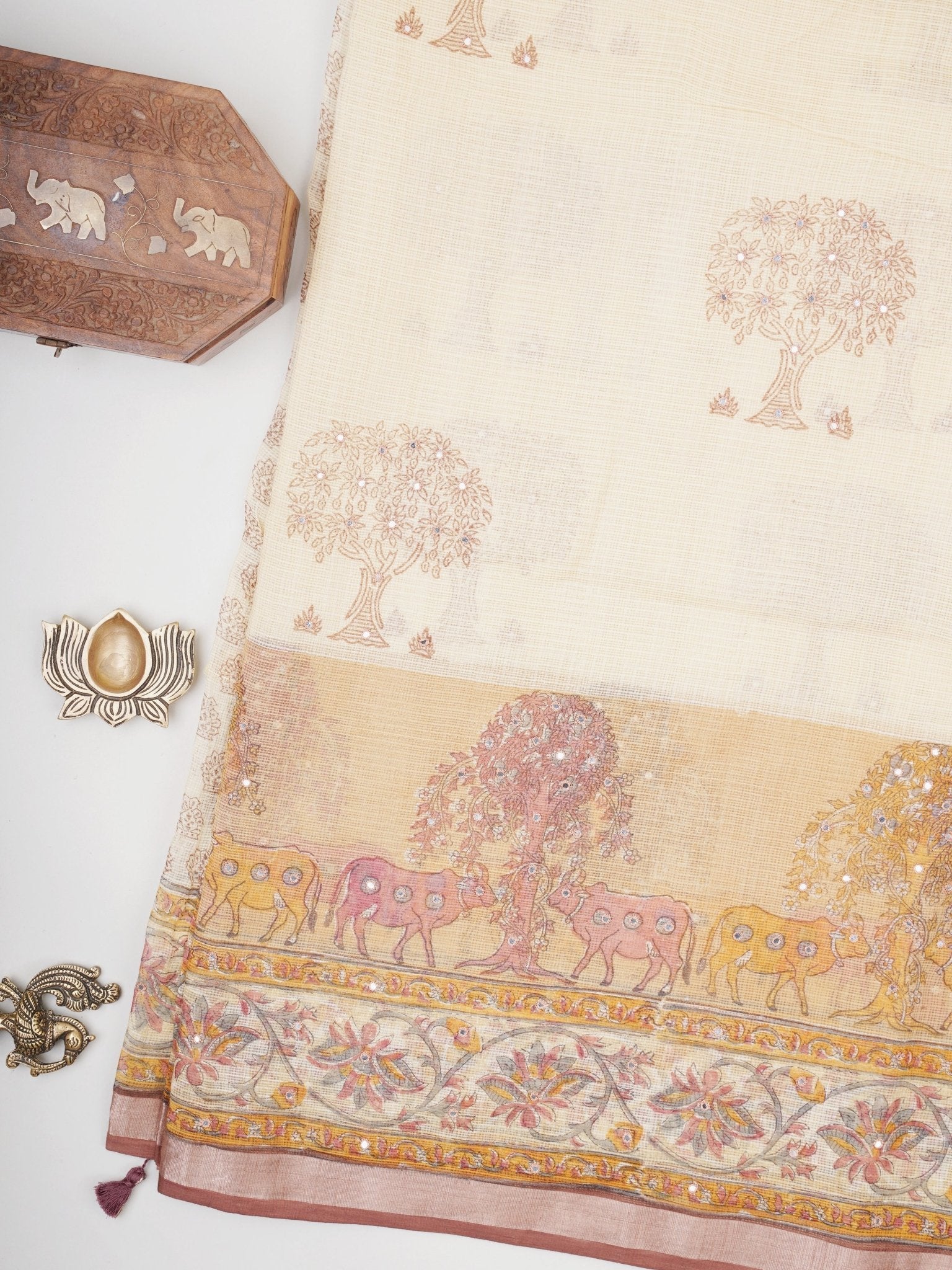 Kota Cream Kota - Manoranjitham Weaves - Handloom Store