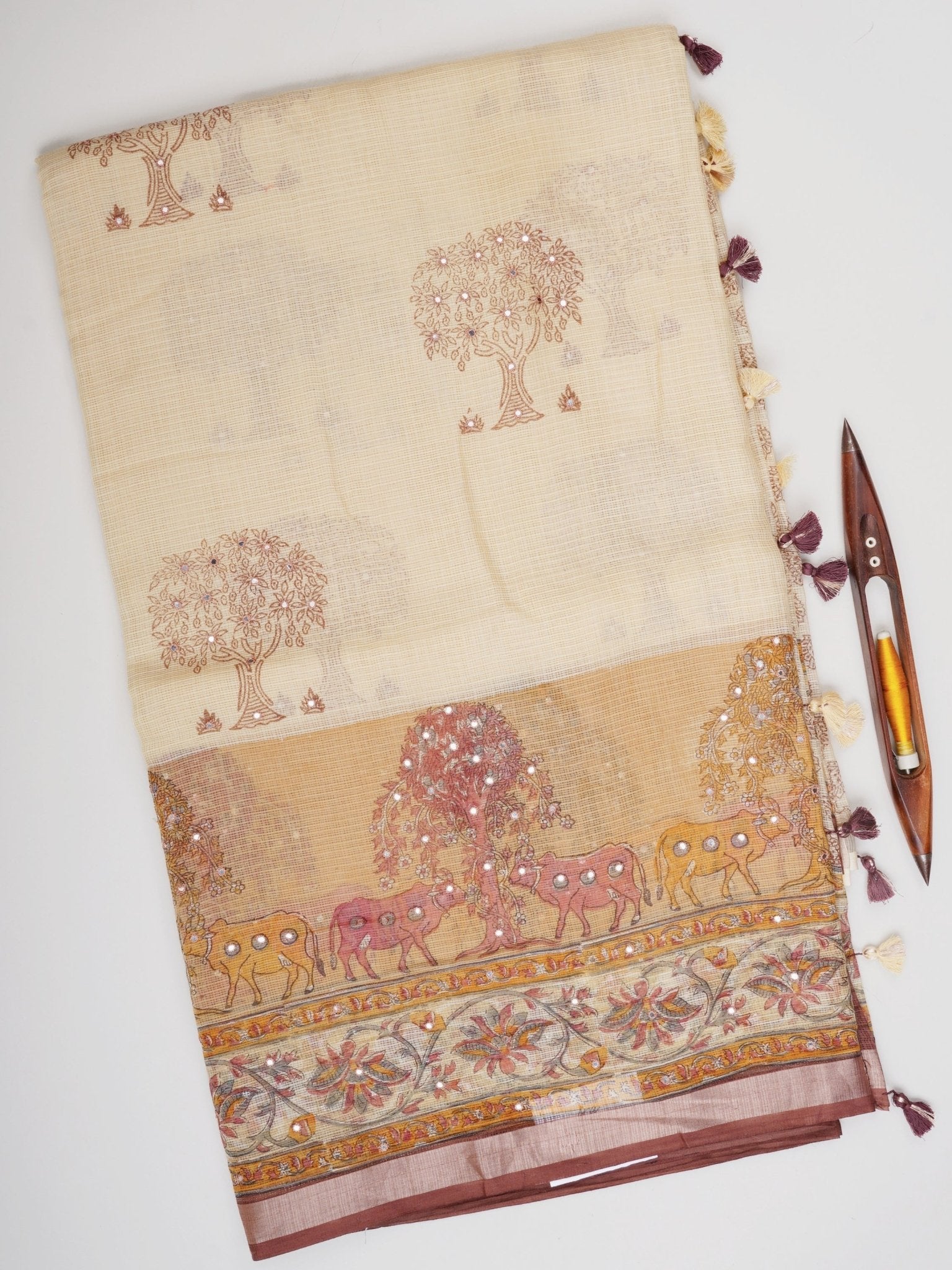 Kota Cream Kota - Manoranjitham Weaves - Handloom Store