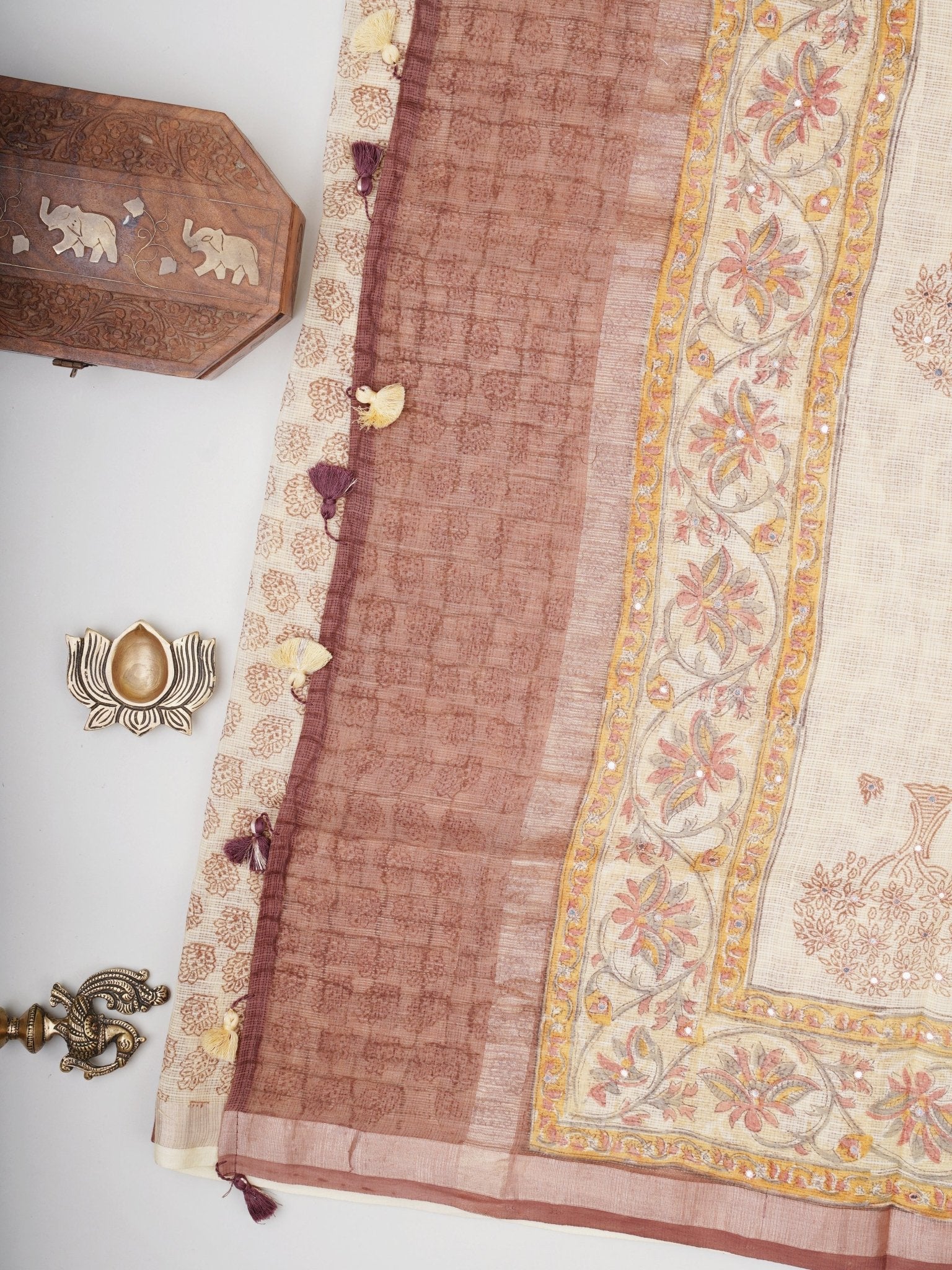 Kota Cream Kota - Manoranjitham Weaves - Handloom Store