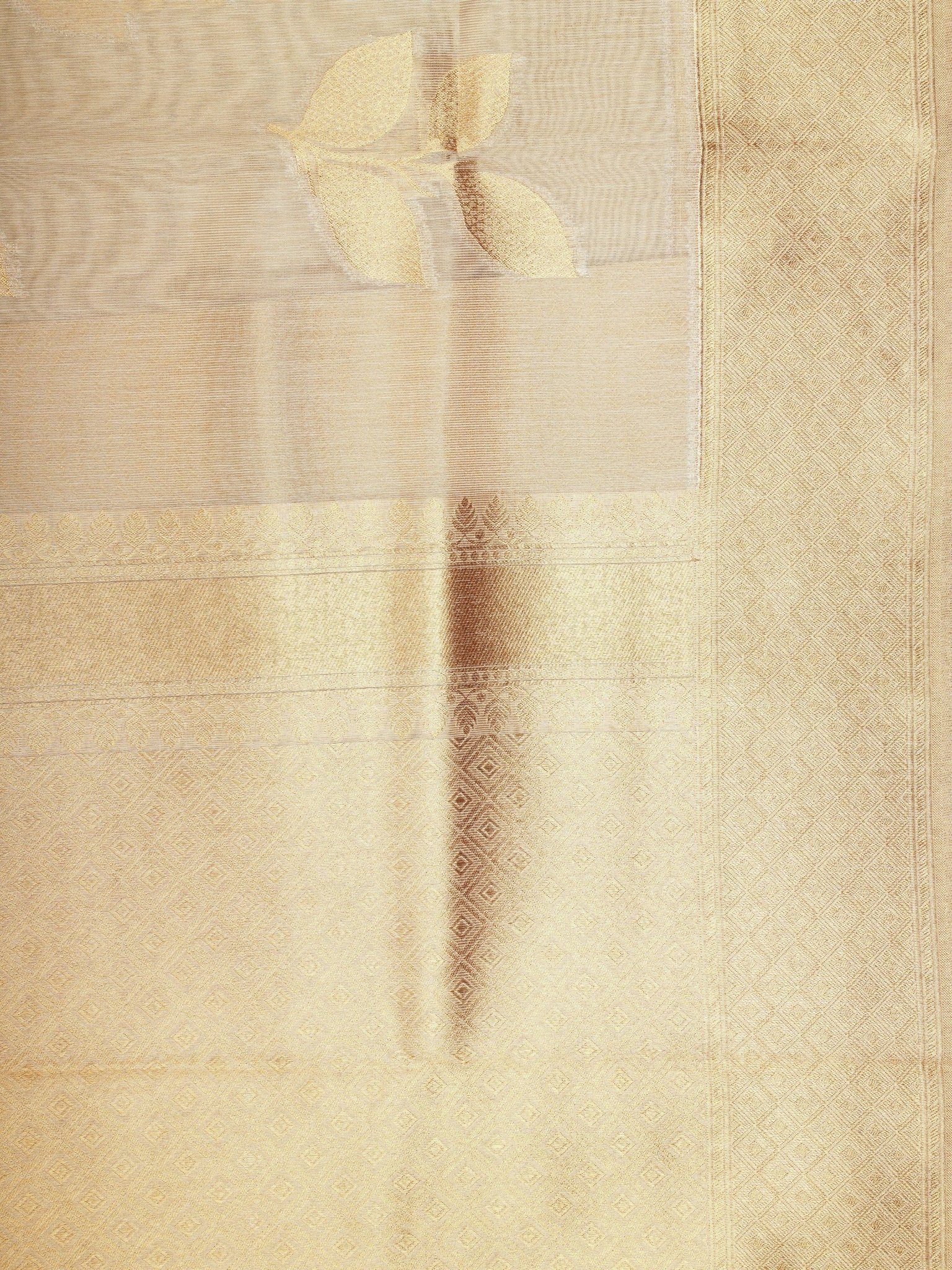 tissue Gold Kora Semi Tissue - Manoranjitham Weaves - Handloom Store