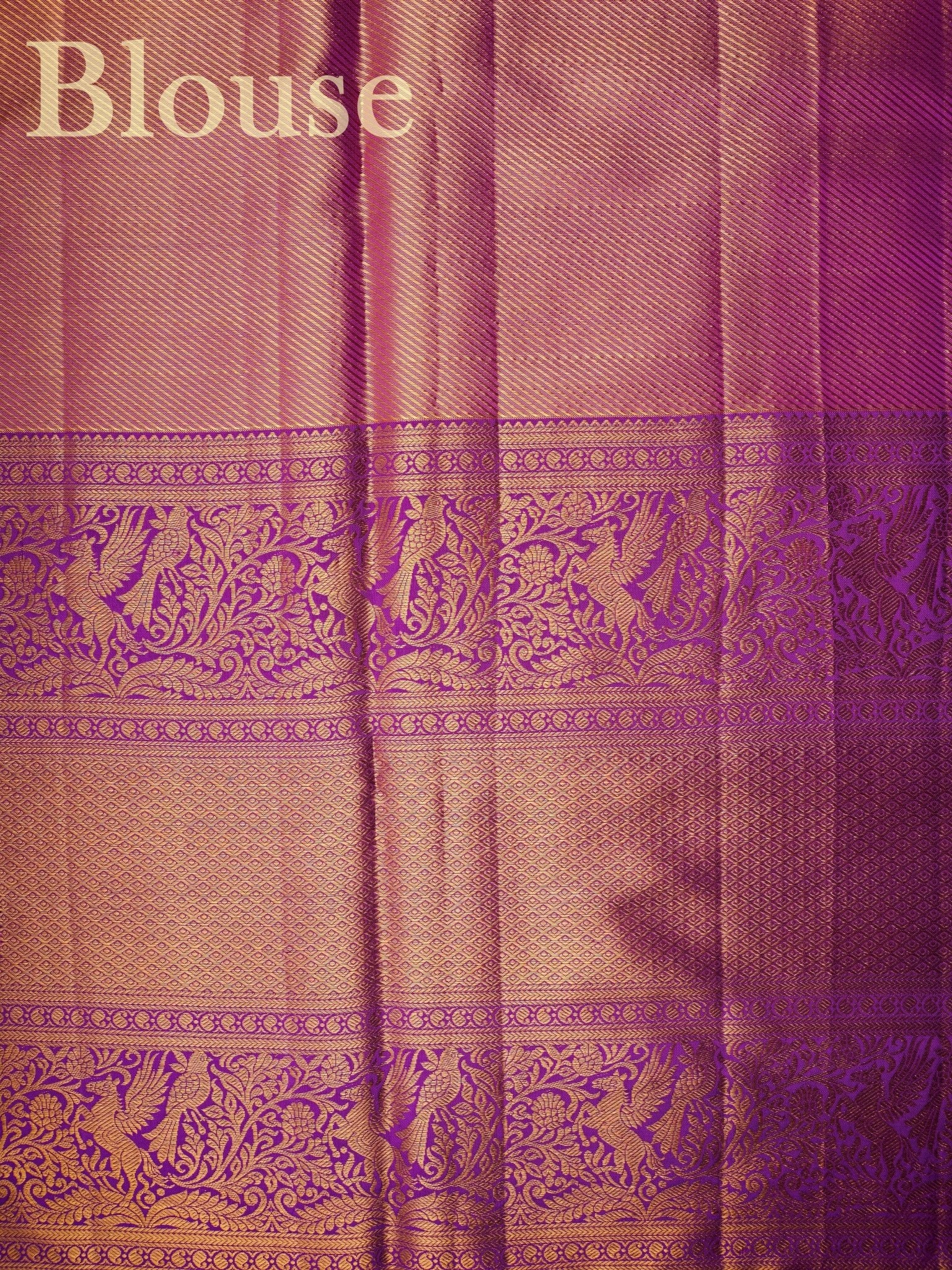 Kanchipuram Silk Hot Coral Pink 100% Pure Silk - Manoranjitham Weaves - Handloom Store