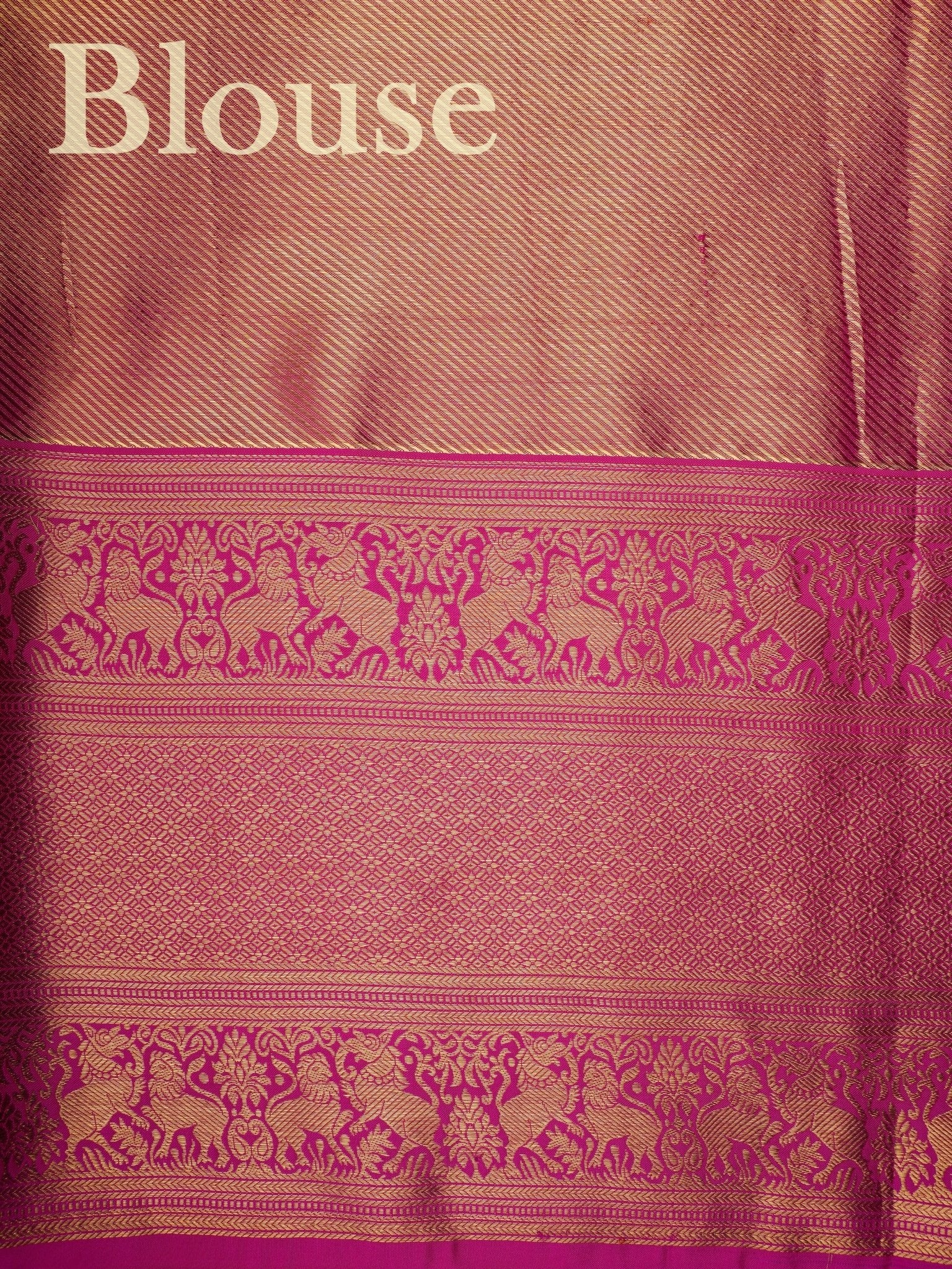 Kanchipuram Silk Golden 100% Pure Silk - Manoranjitham Weaves - Handloom Store