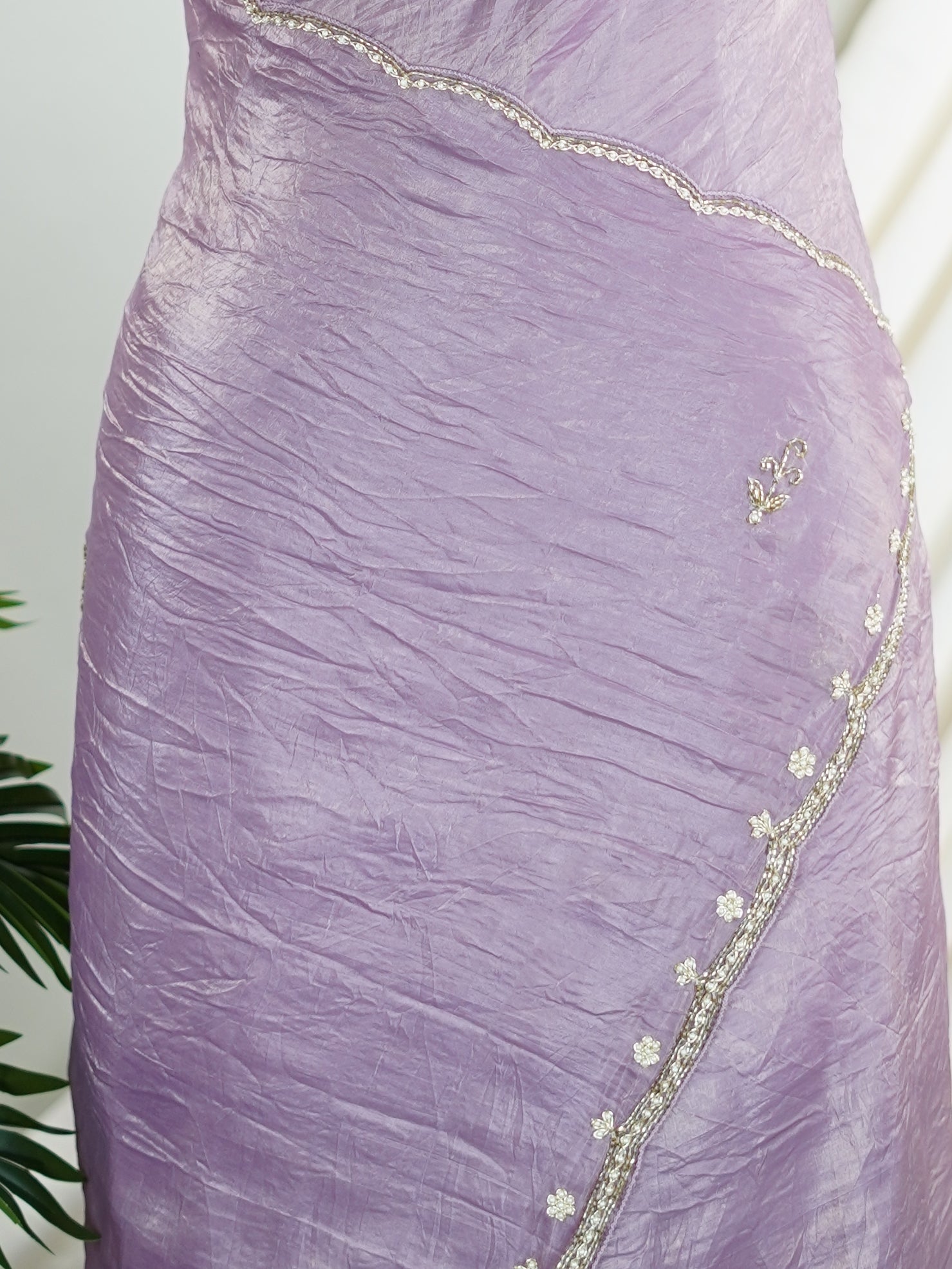 Semi Organza Mauve Semi Organza - Manoranjitham Weaves - Handloom Store