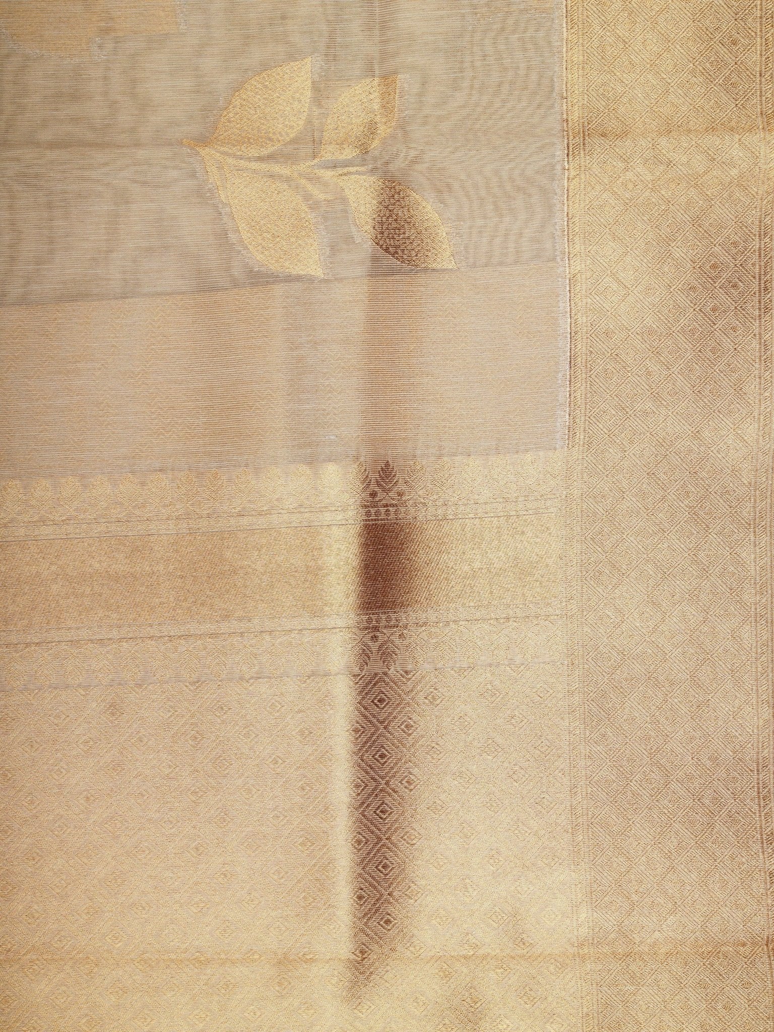 tissue Gold Kora Semi Tissue - Manoranjitham Weaves - Handloom Store