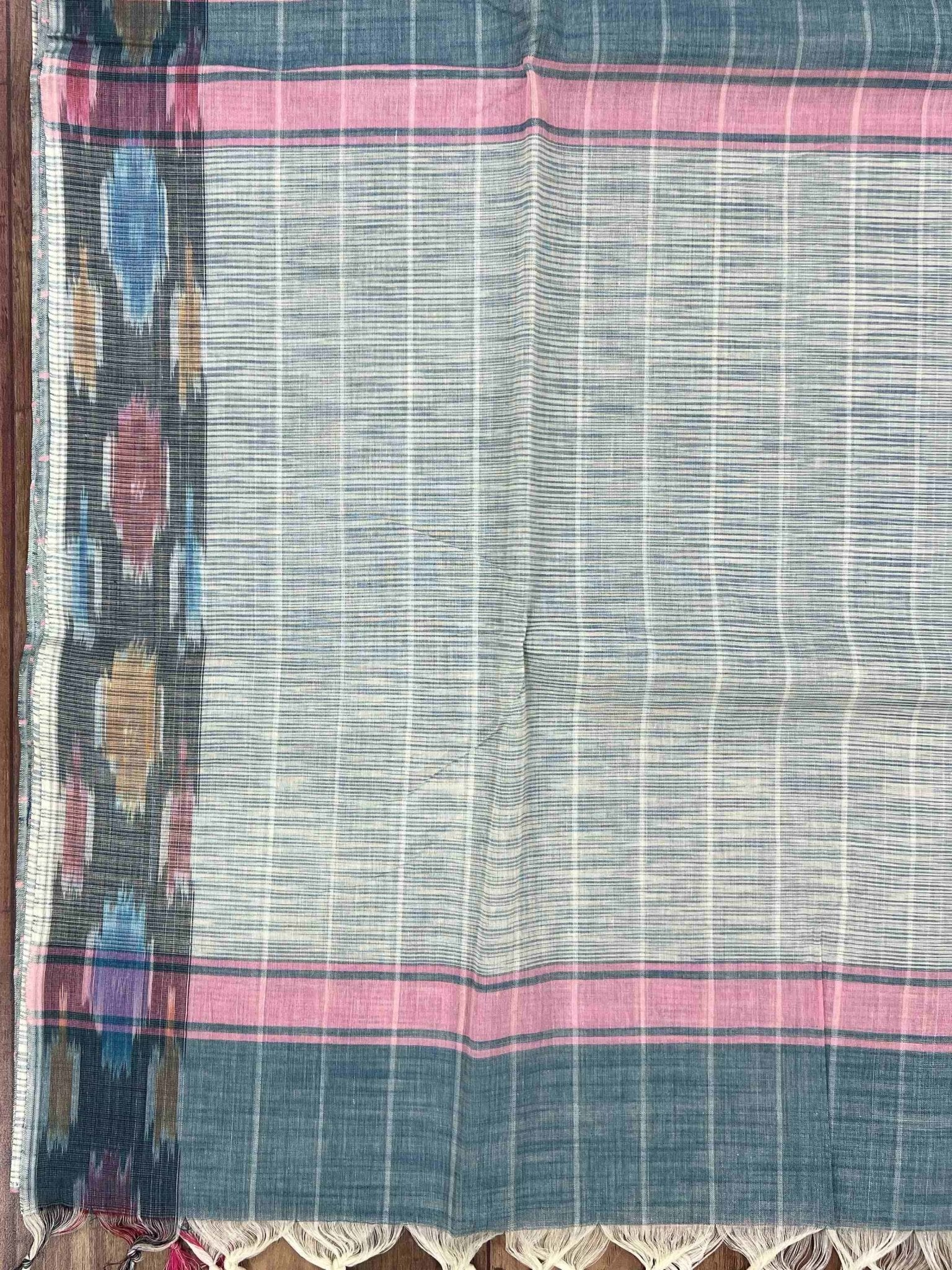 Bengal Cottons Teal 100% Pure Cotton - Manoranjitham Weaves - Handloom Store