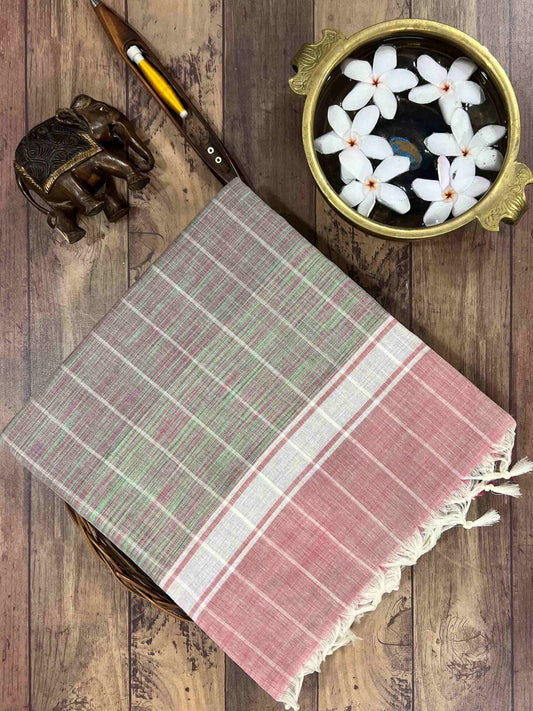 Bengal Cottons Pink 100% Pure Cotton - Manoranjitham Weaves - Handloom Store