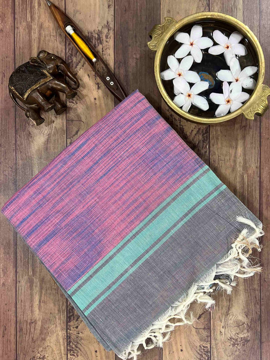 Bengal Cottons Grey 100% Pure Cotton - Manoranjitham Weaves - Handloom Store