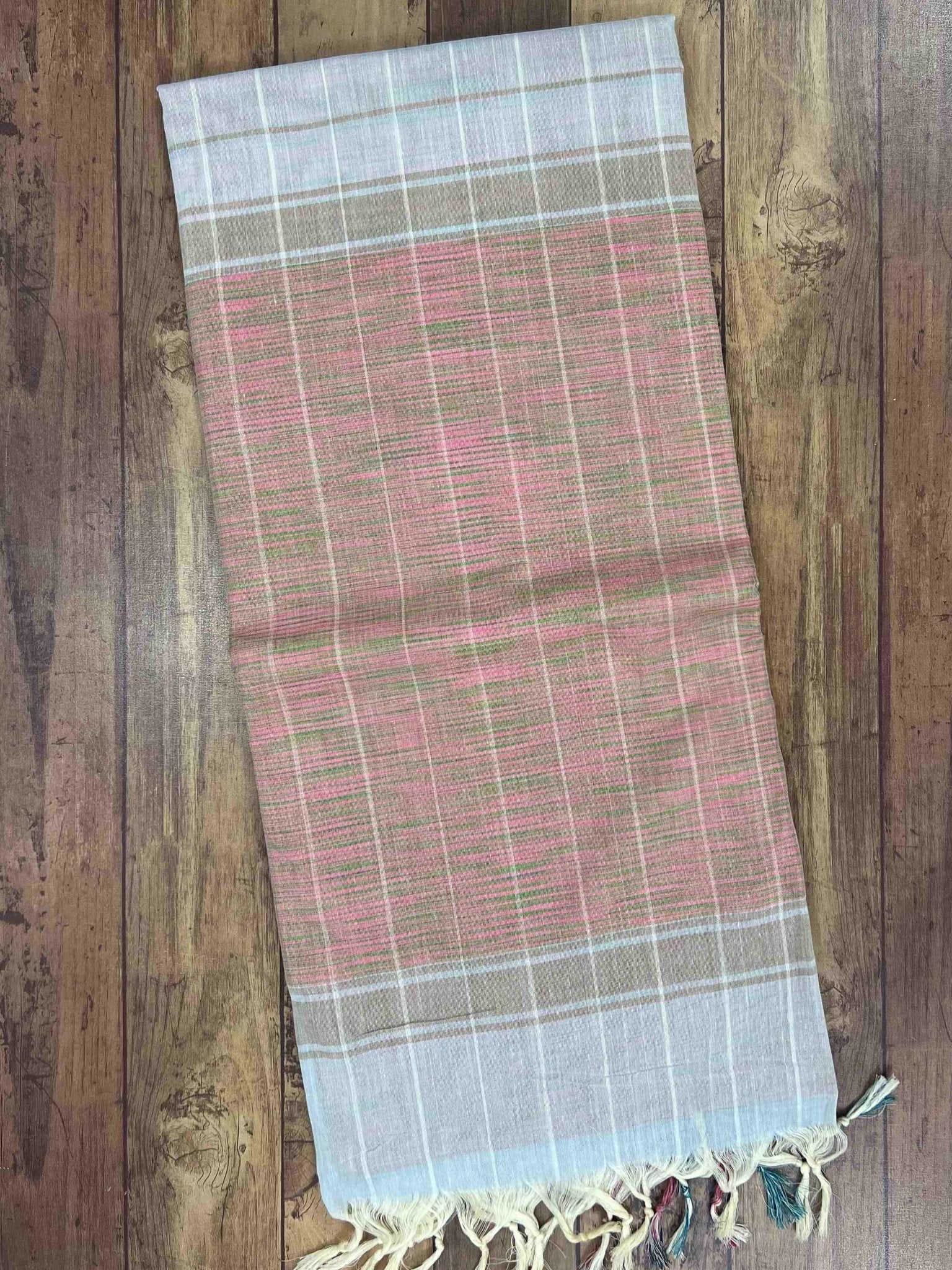 Bengal Cottons Blue 100% Pure Cotton - Manoranjitham Weaves - Handloom Store