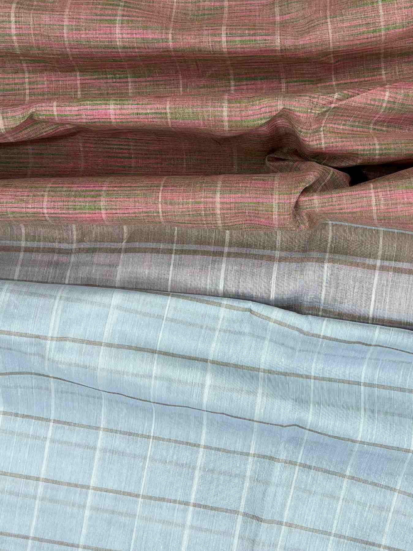 Bengal Cottons Blue 100% Pure Cotton - Manoranjitham Weaves - Handloom Store