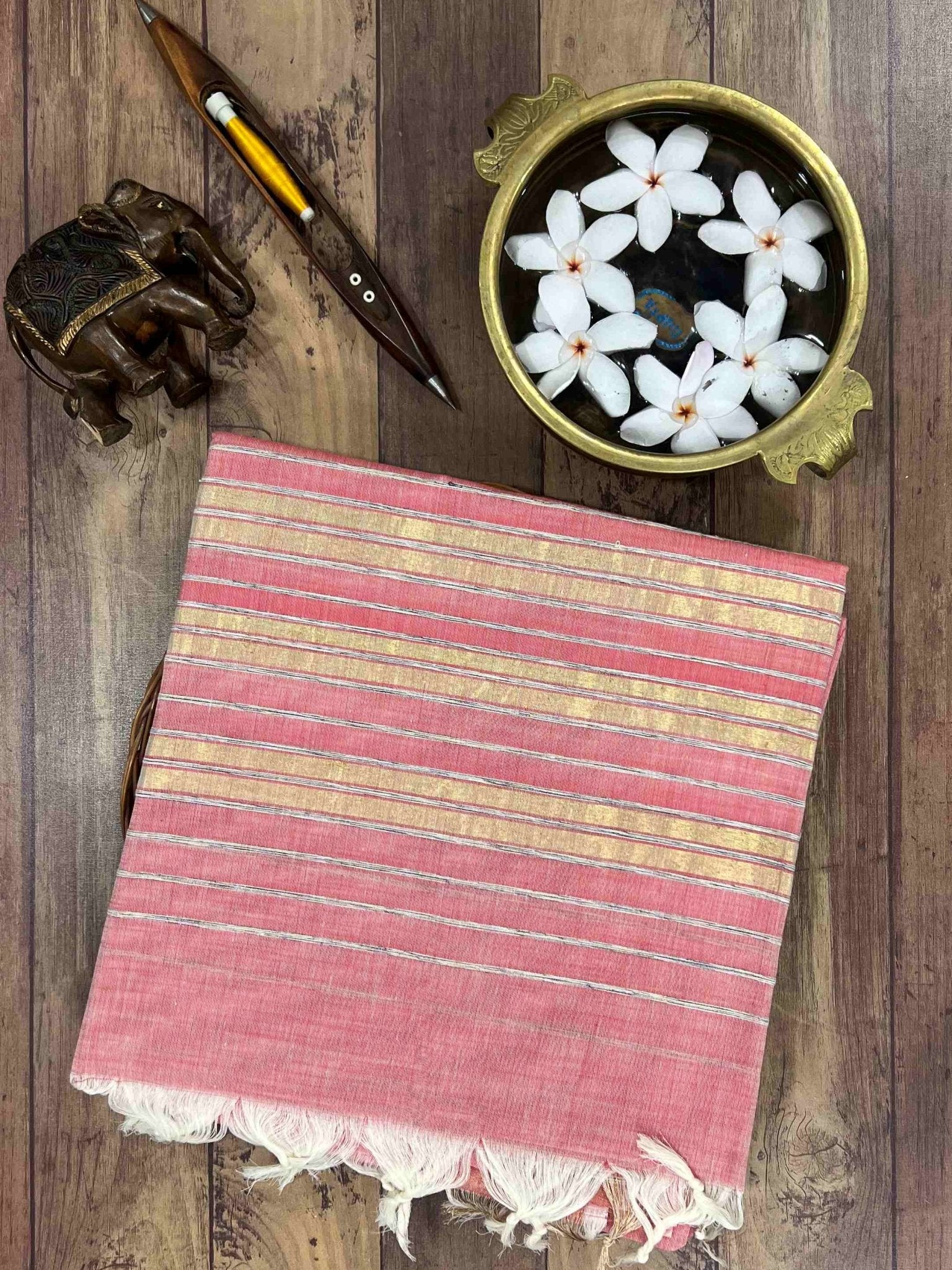 Bengal Cottons Pink 100% Pure Cotton - Manoranjitham Weaves - Handloom Store
