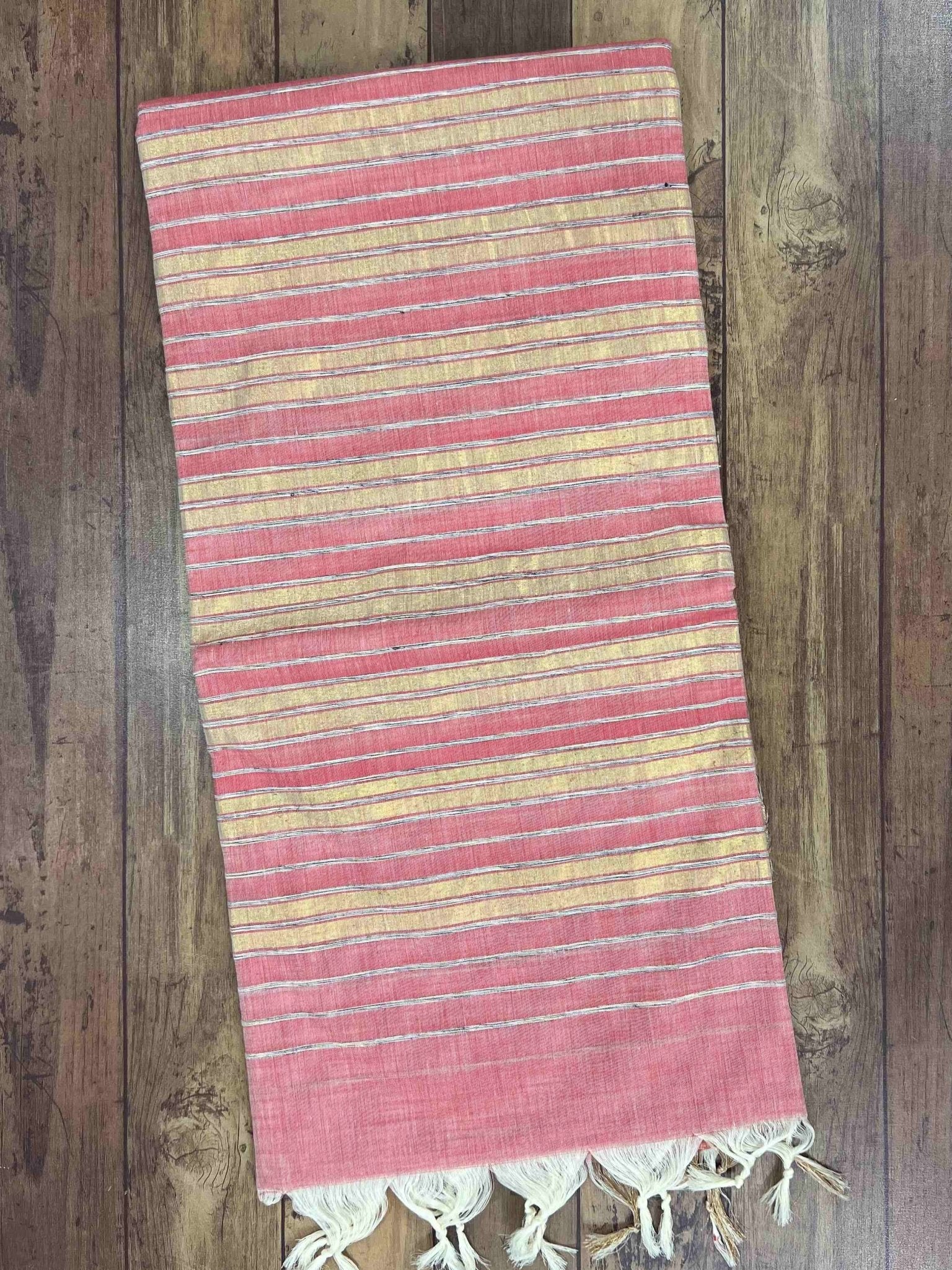 Bengal Cottons Pink 100% Pure Cotton - Manoranjitham Weaves - Handloom Store