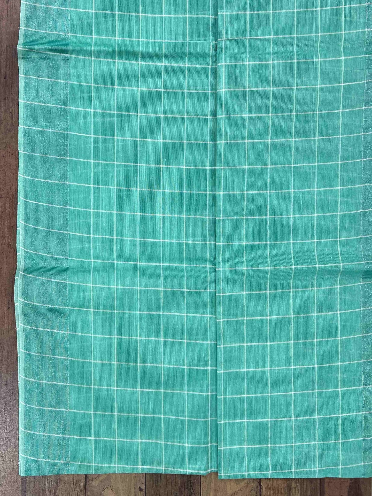 Bengal Cottons Turquoise 100% Pure Cotton - Manoranjitham Weaves - Handloom Store