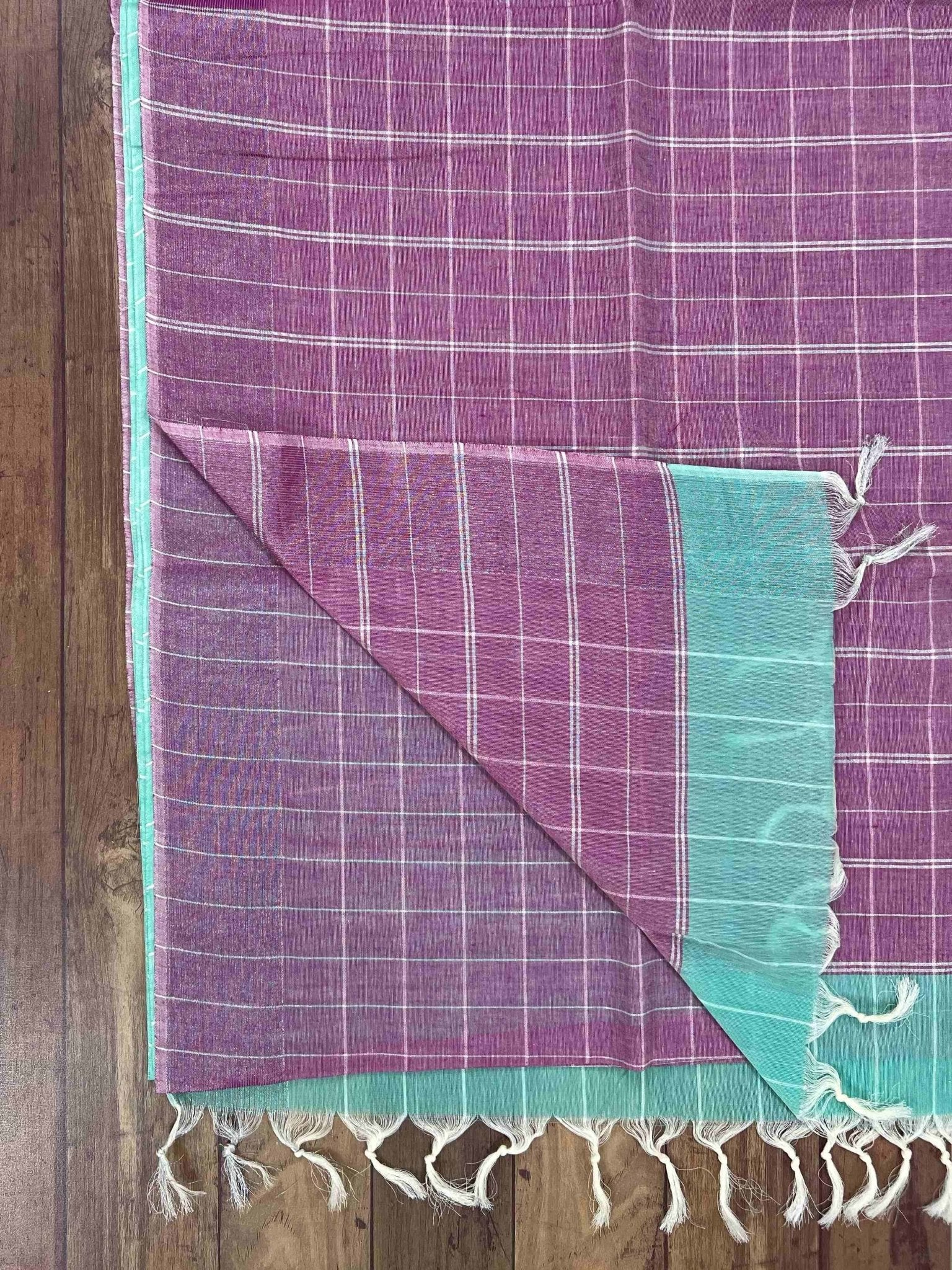Bengal Cottons Turquoise 100% Pure Cotton - Manoranjitham Weaves - Handloom Store