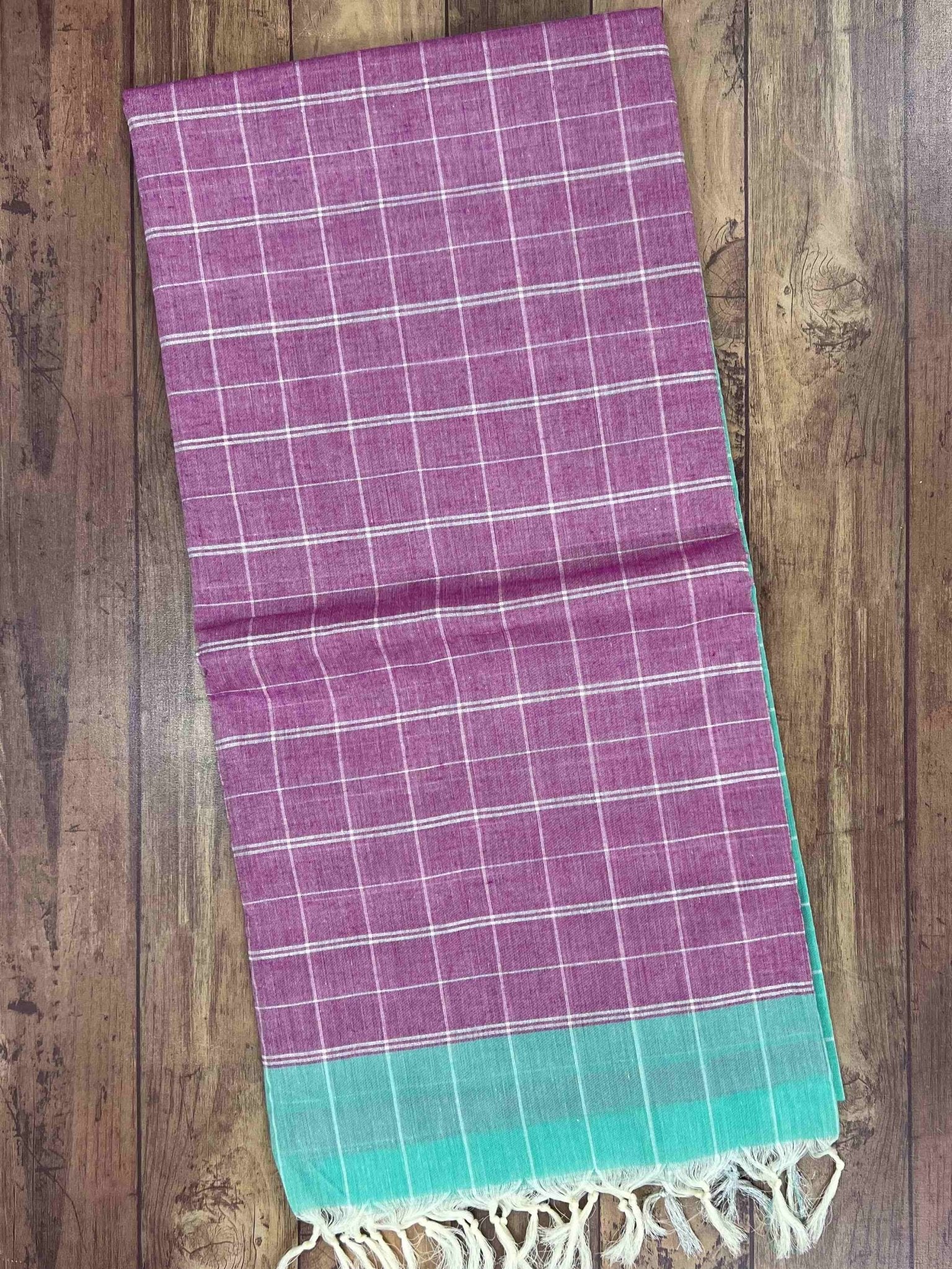 Bengal Cottons Turquoise 100% Pure Cotton - Manoranjitham Weaves - Handloom Store