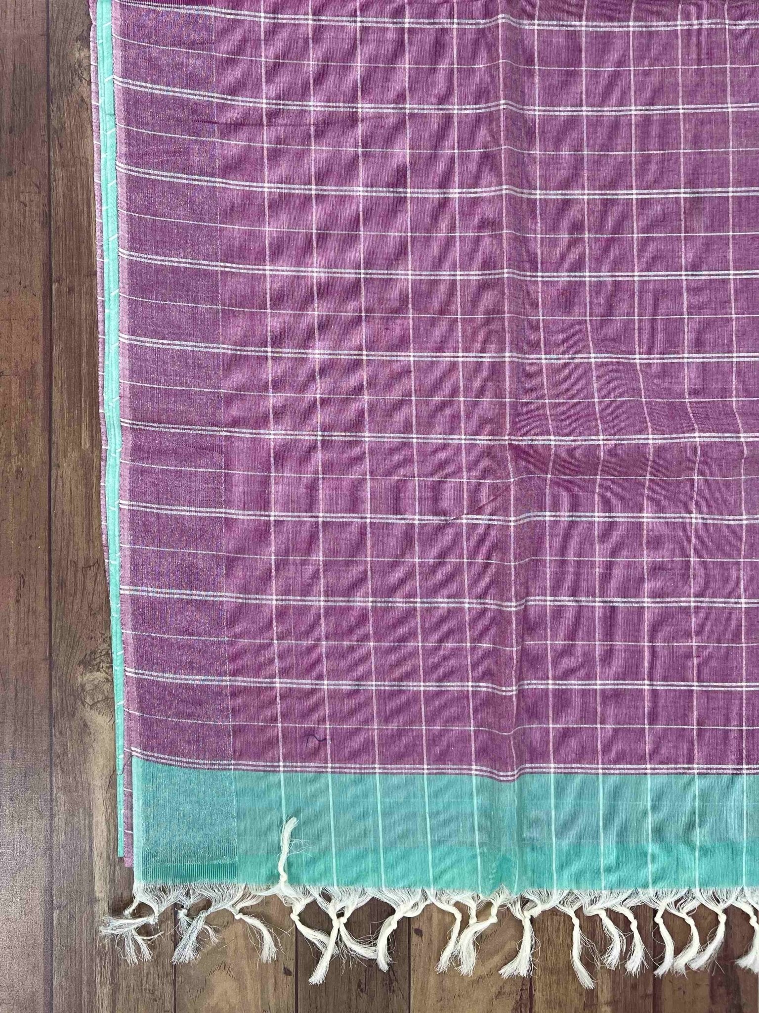 Bengal Cottons Turquoise 100% Pure Cotton - Manoranjitham Weaves - Handloom Store