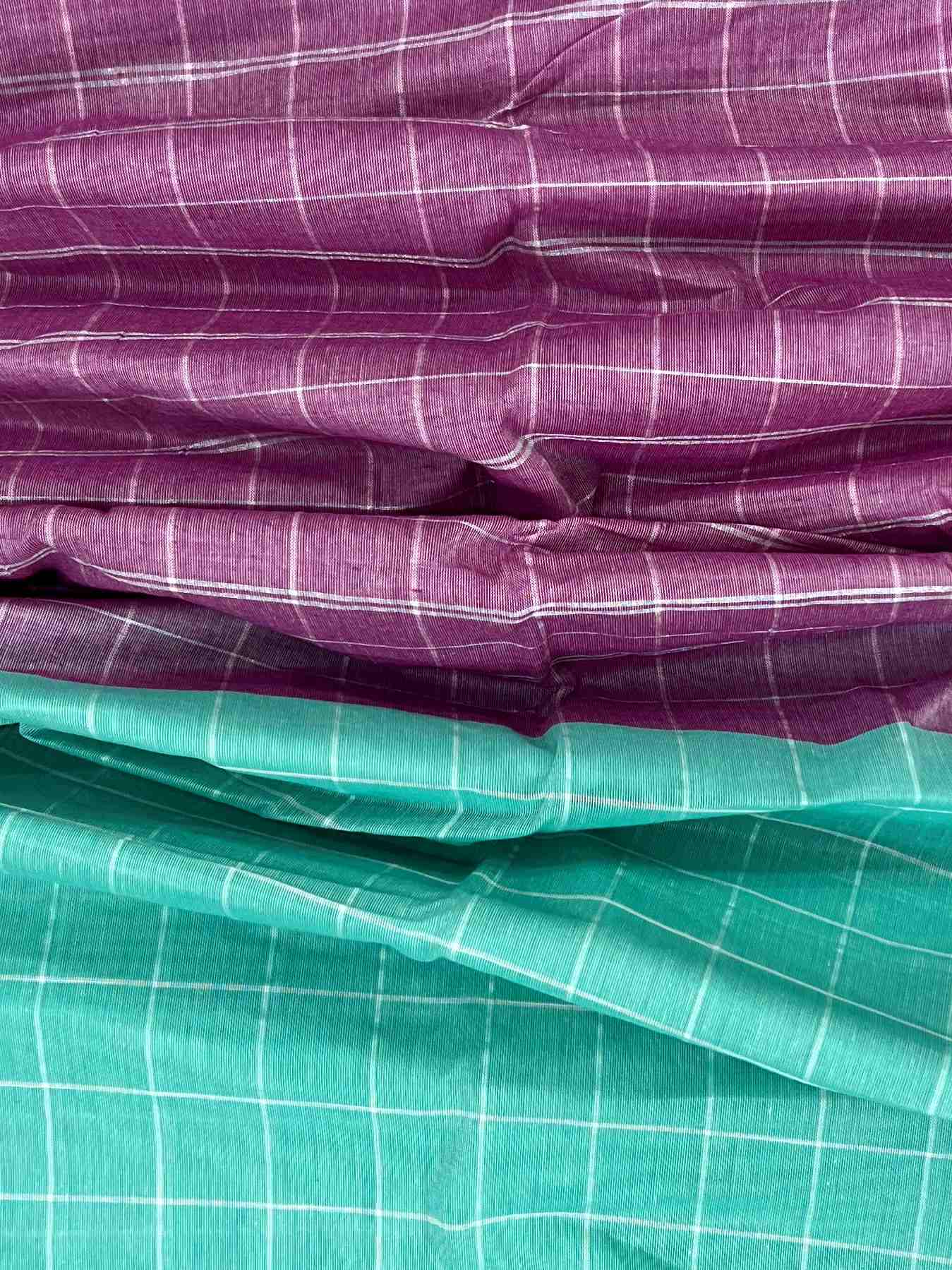 Bengal Cottons Turquoise 100% Pure Cotton - Manoranjitham Weaves - Handloom Store