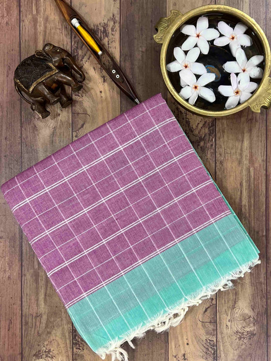 Bengal Cottons Turquoise 100% Pure Cotton - Manoranjitham Weaves - Handloom Store