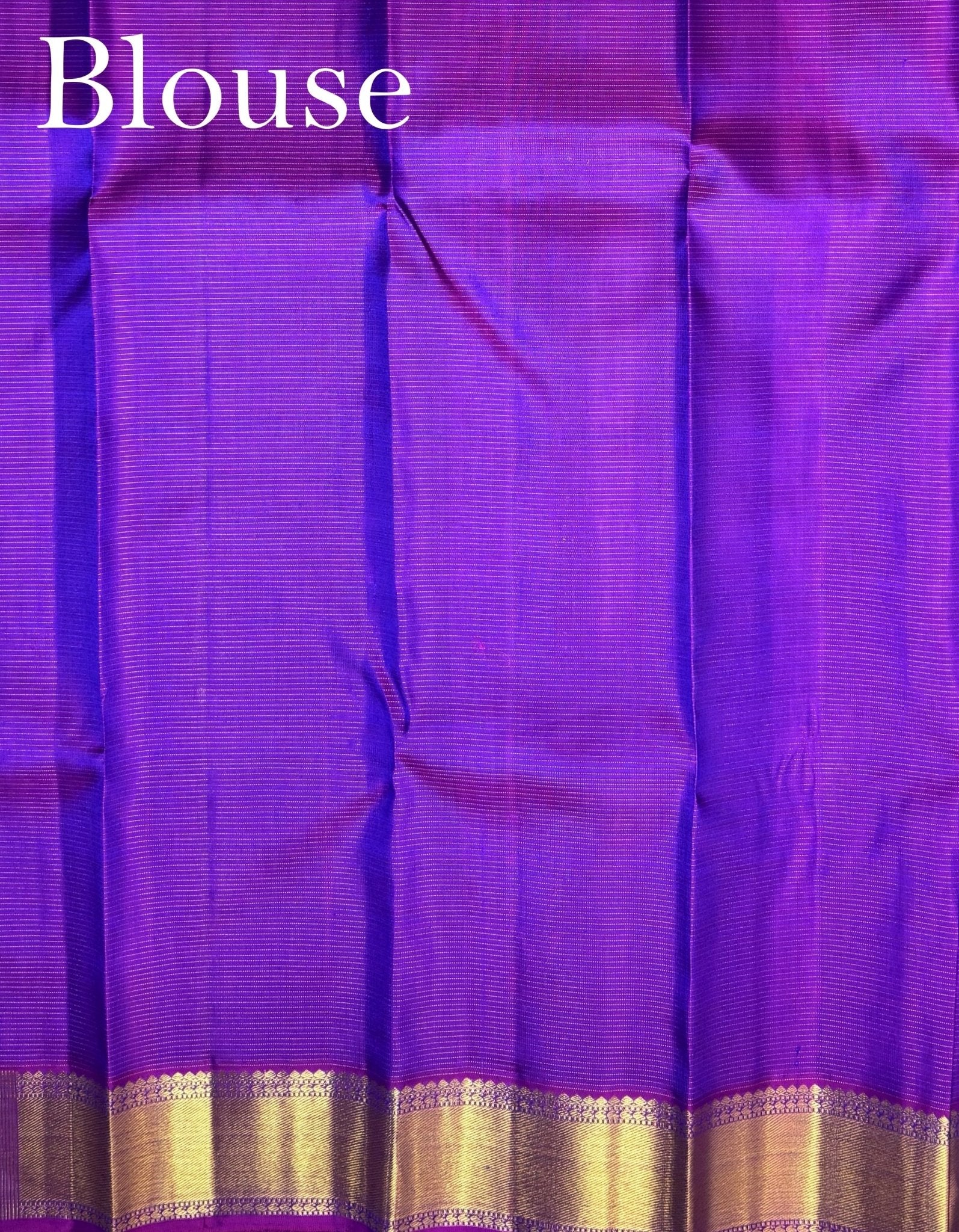Kanchipuram Silk Blue 100% Pure Silk - Manoranjitham Weaves - Handloom Store