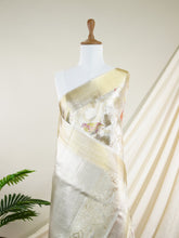 Kanchipuram Silk Silver 100% Pure Silk - Manoranjitham Weaves - Handloom Store