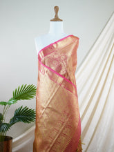 Kanchipuram Silk Blush Pink 100% Pure Silk - Manoranjitham Weaves - Handloom Store