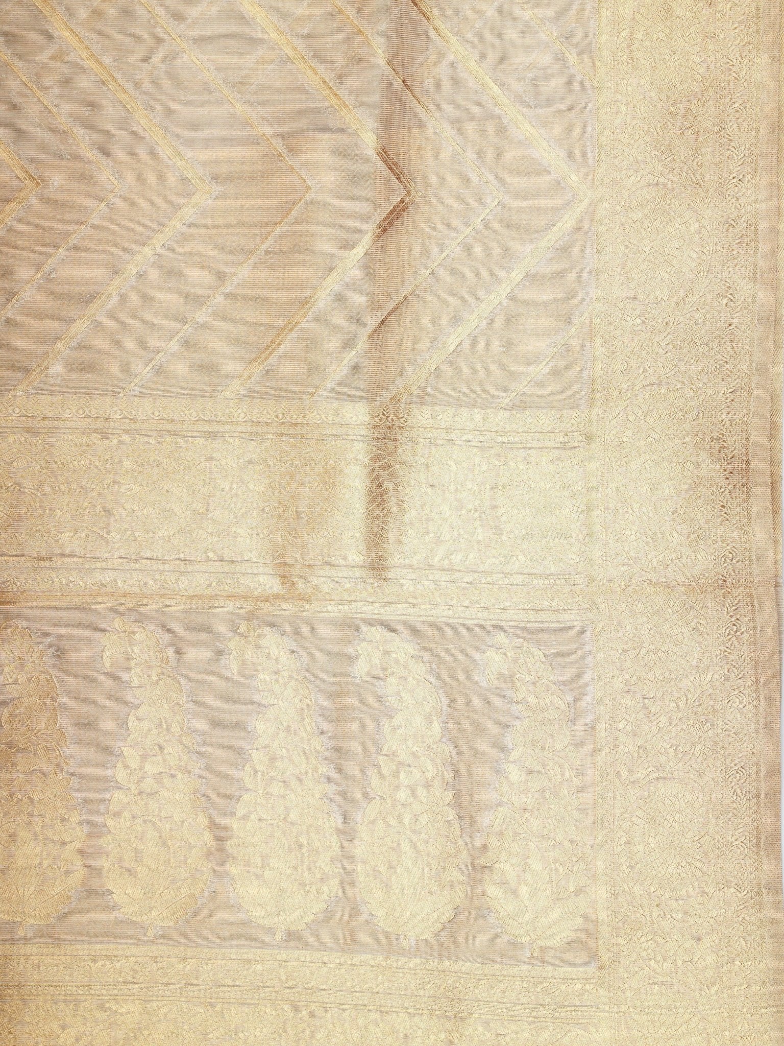 tissue Gold Kora Semi Tissue - Manoranjitham Weaves - Handloom Store