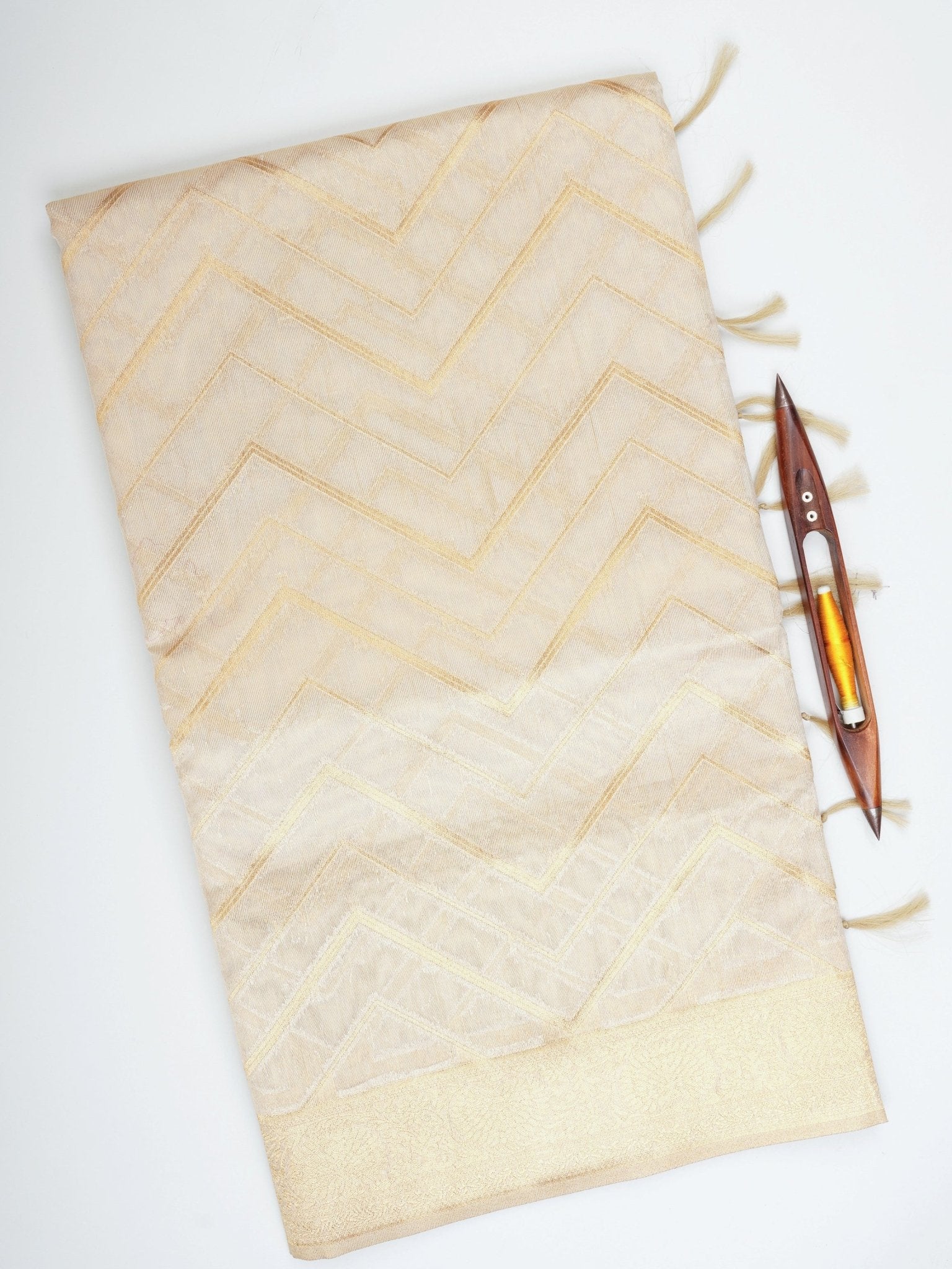 tissue Gold Kora Semi Tissue - Manoranjitham Weaves - Handloom Store