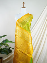 Venkatagiri Silk Parrot Green 100% Pure Silk - Manoranjitham Weaves - Handloom Store