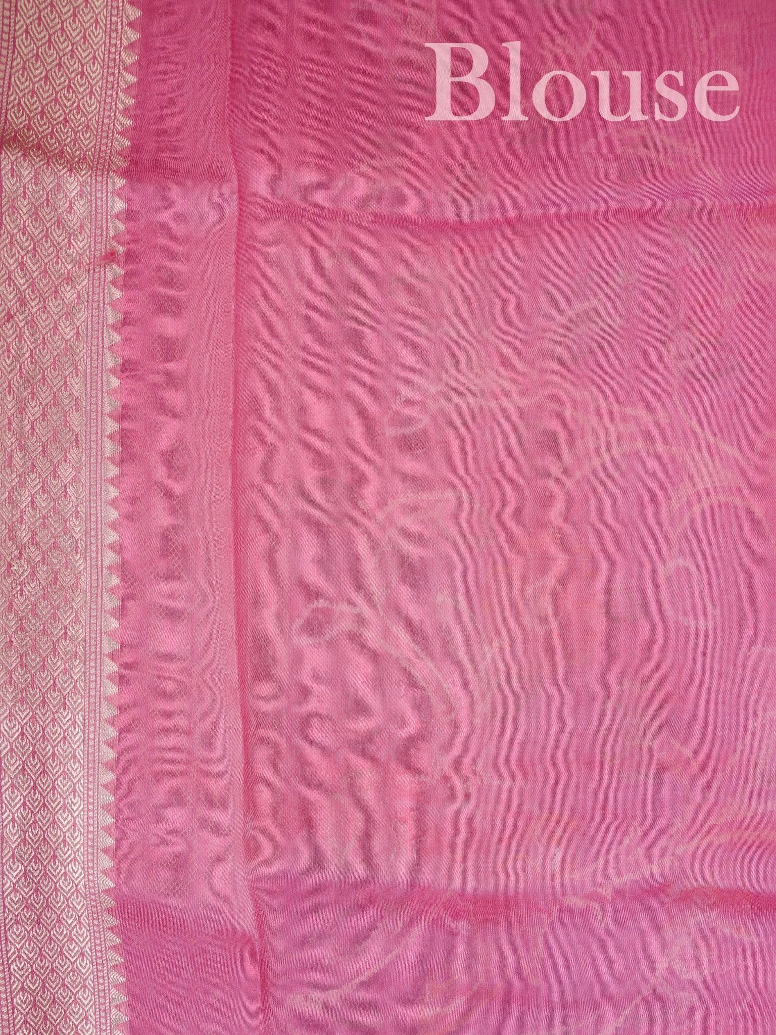 Georgette Baby Pink Tussar Georgette - Manoranjitham Weaves - Handloom Store