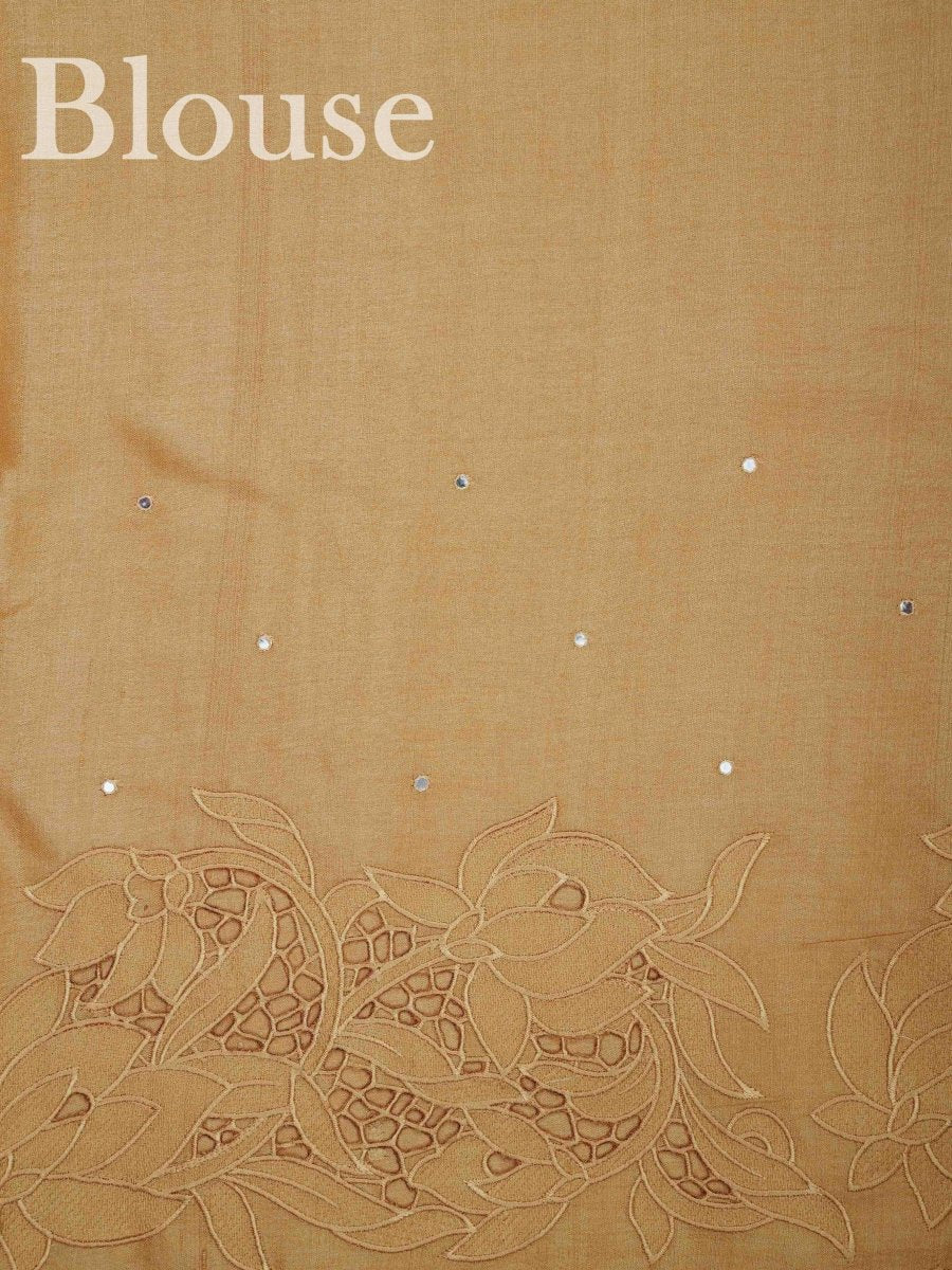 Tussars Yellow 100% Pure Tussar - Manoranjitham Weaves - Handloom Store